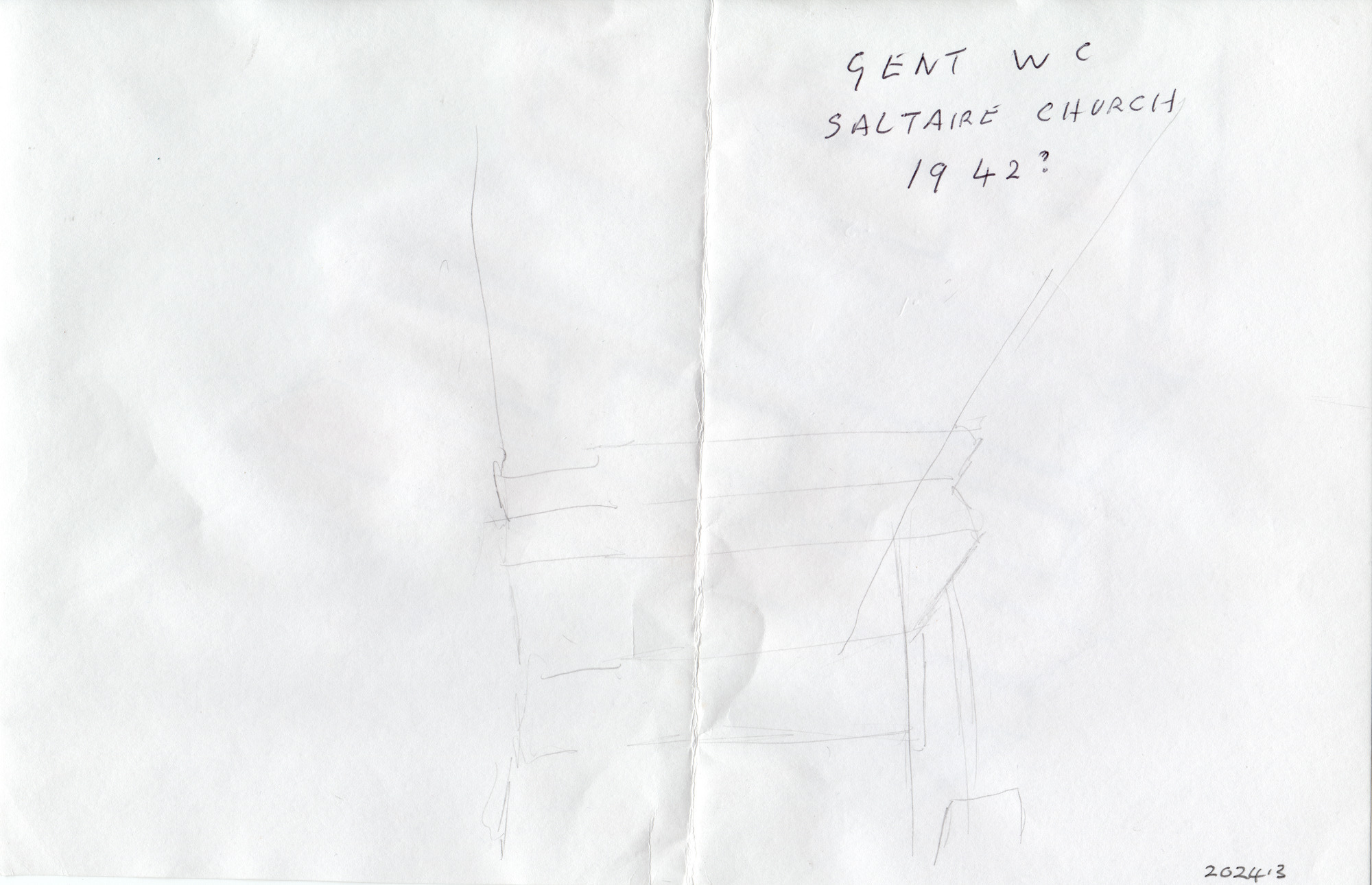 A painting of gents' toilet in Saltaire Congregational Church