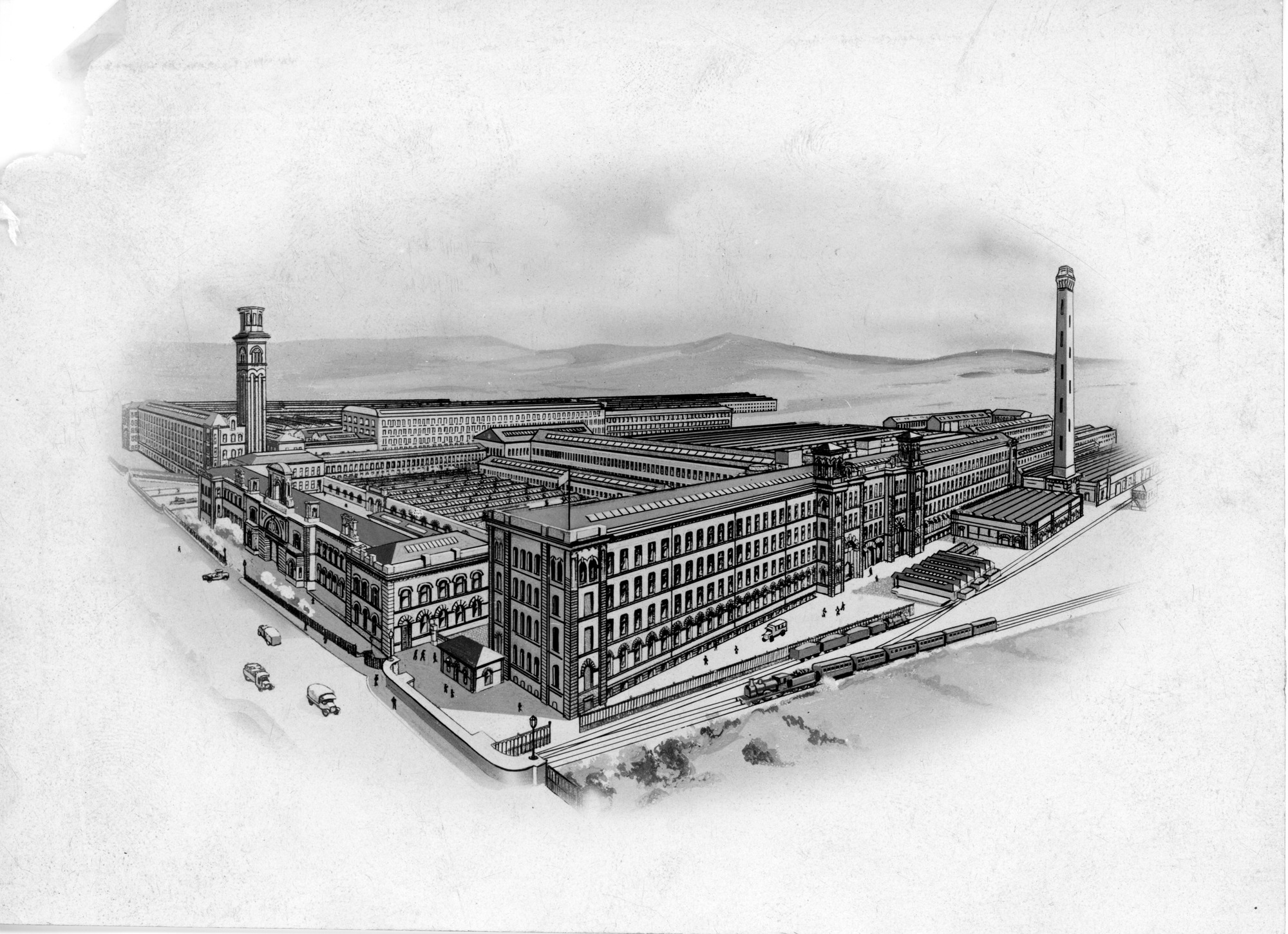 Aerial views of Saltaire Mill as prints (1)