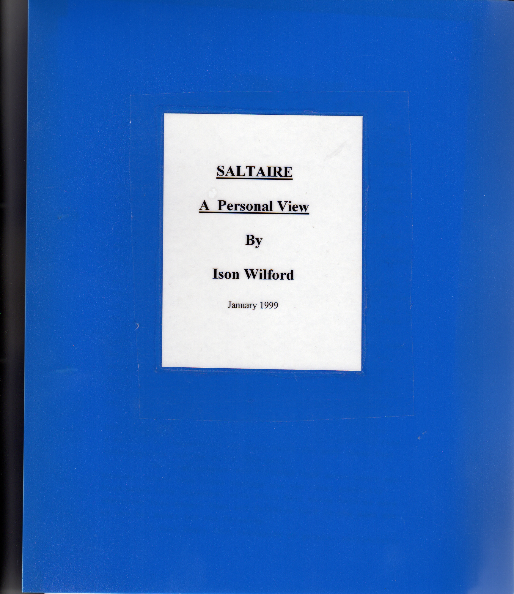 A history of Saltaire by local inhabitant Ison Wilford.
