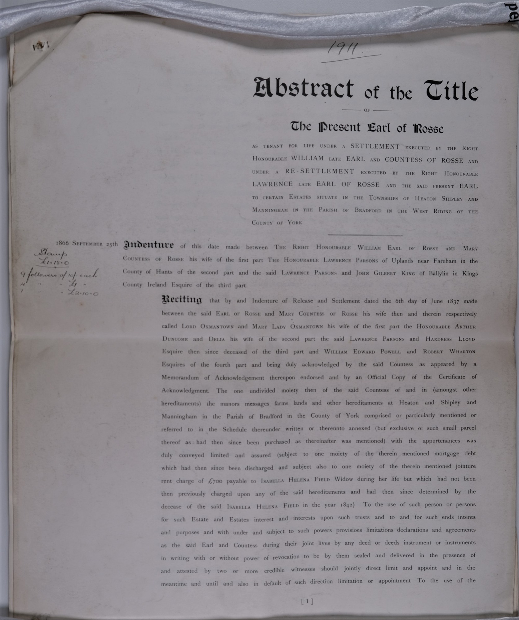 Abstract of land transfers