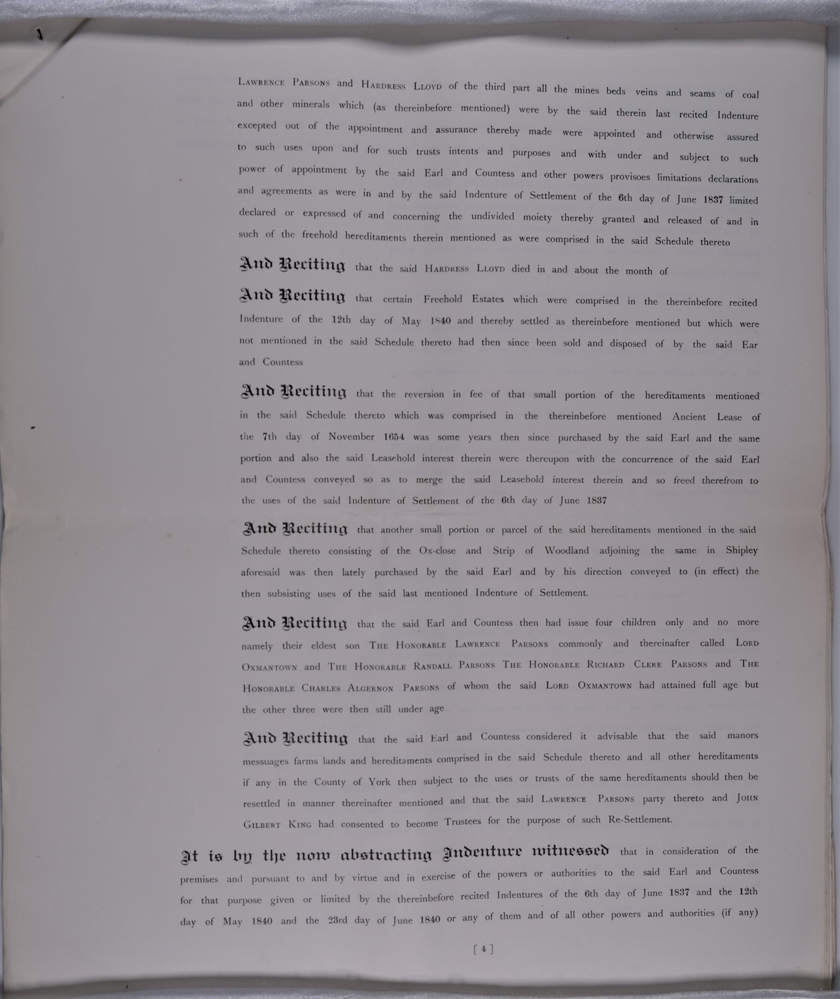 Abstract of land transfers