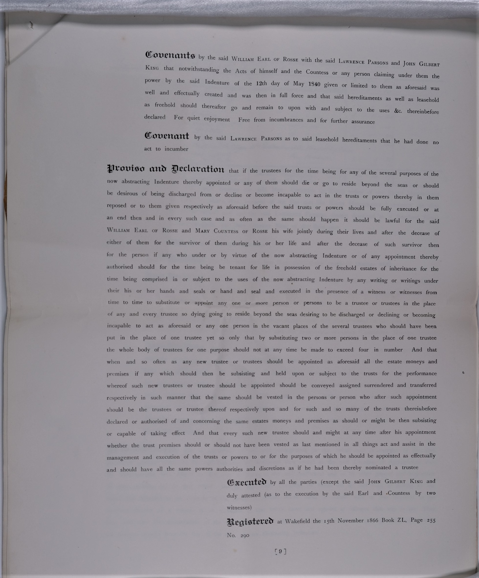 Abstract of land transfers