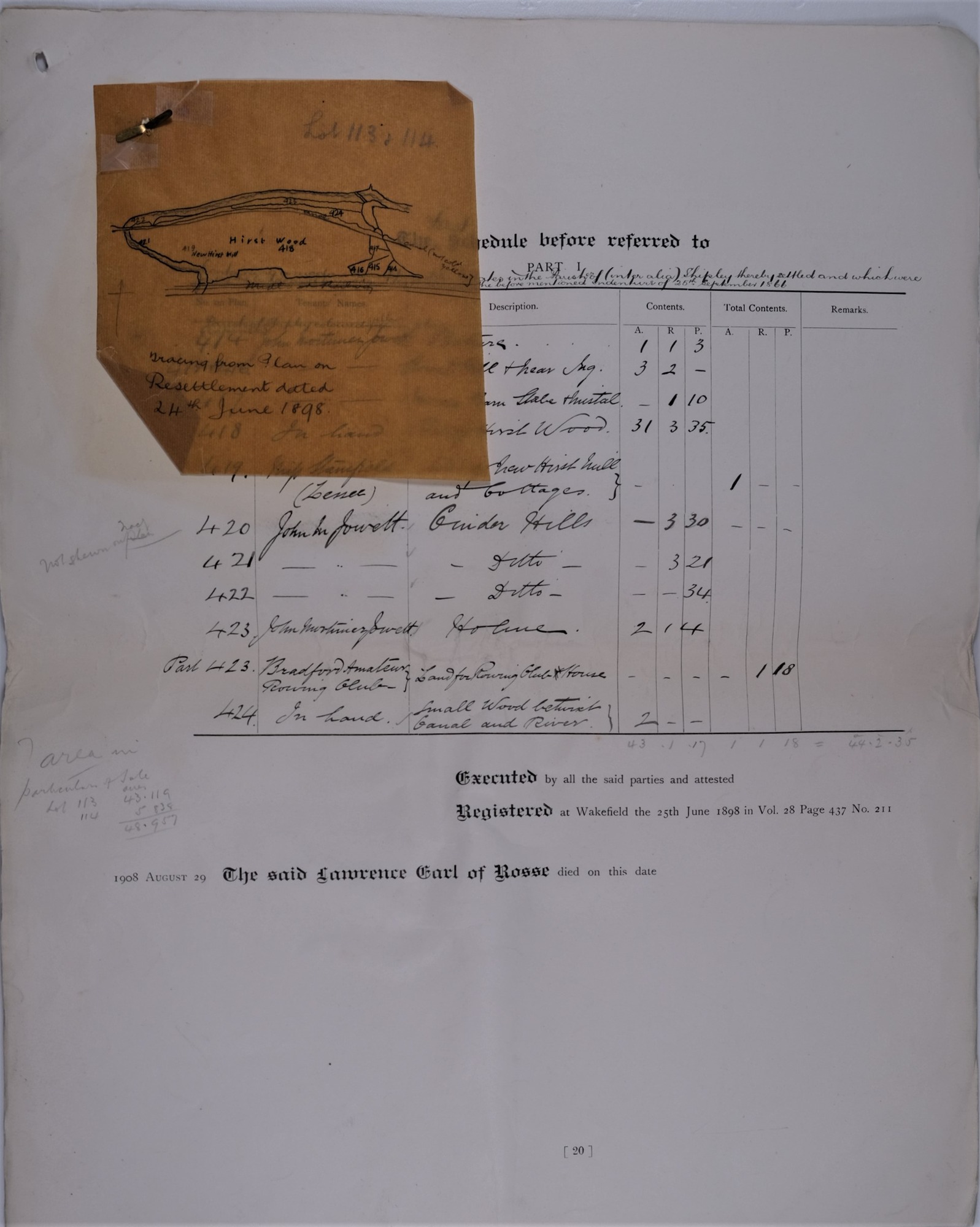 Abstract of land transfers