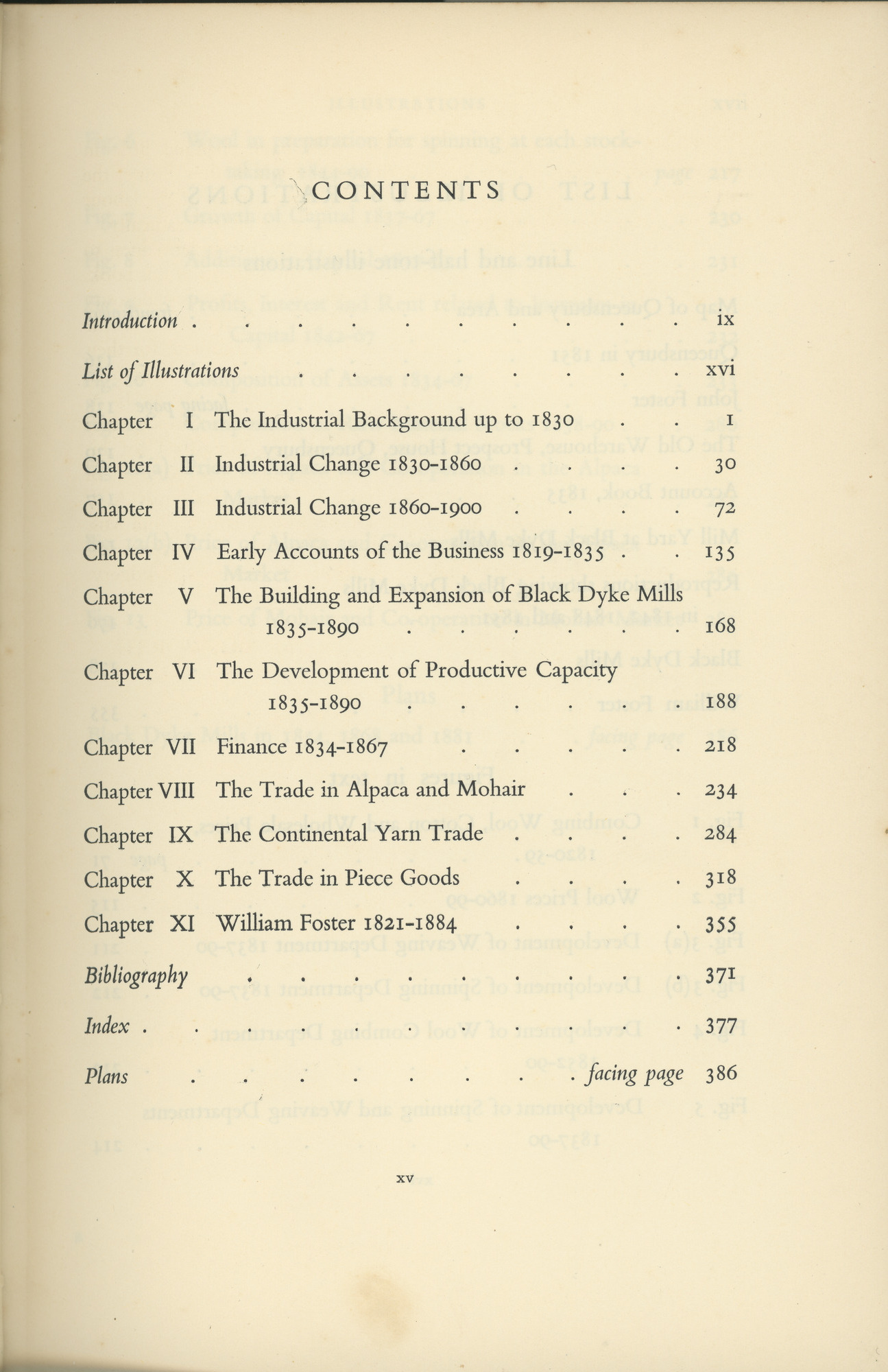 Black Dyke Mills: A history: Contents page