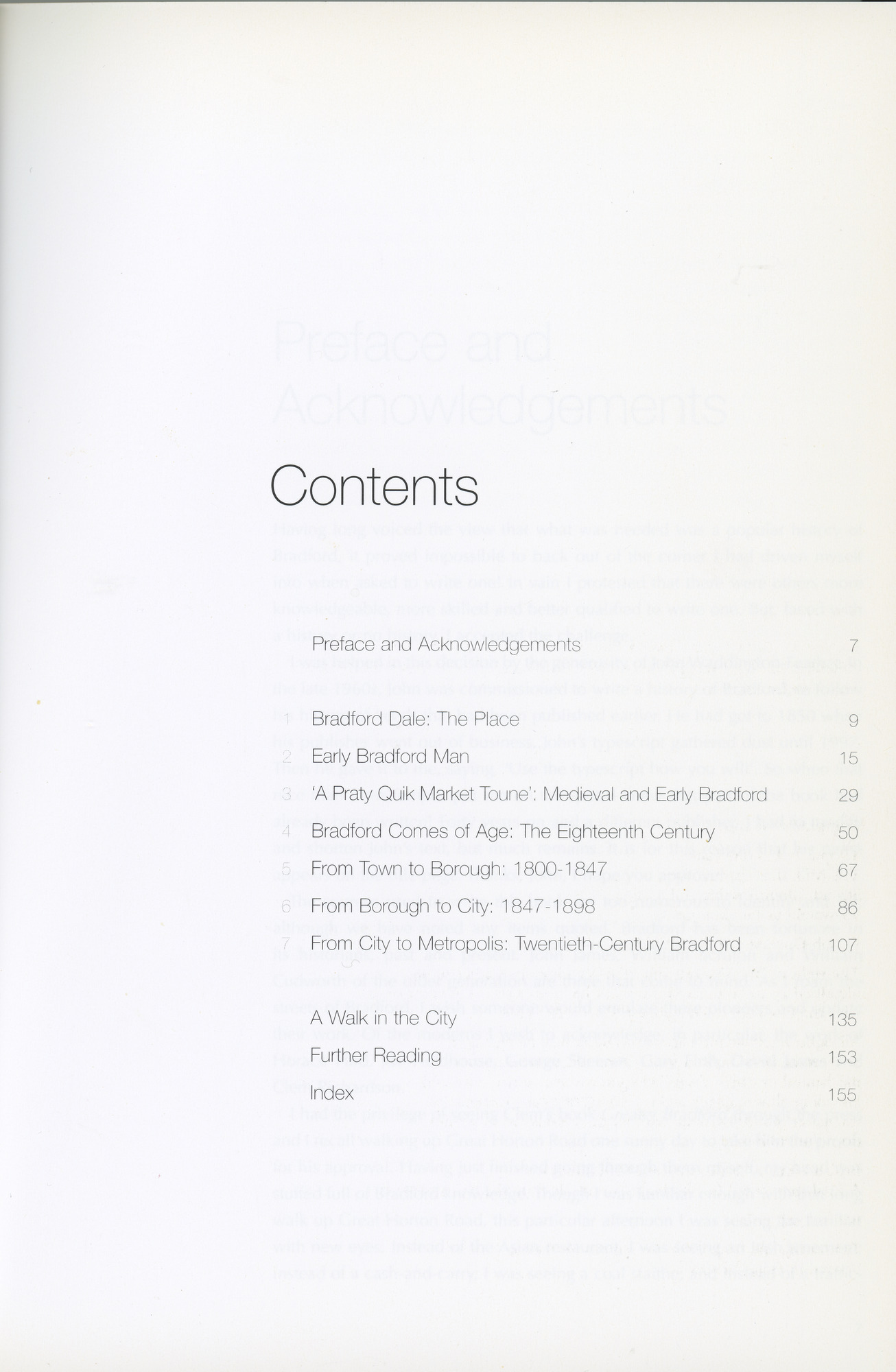 Bradford history and guide: Contents page