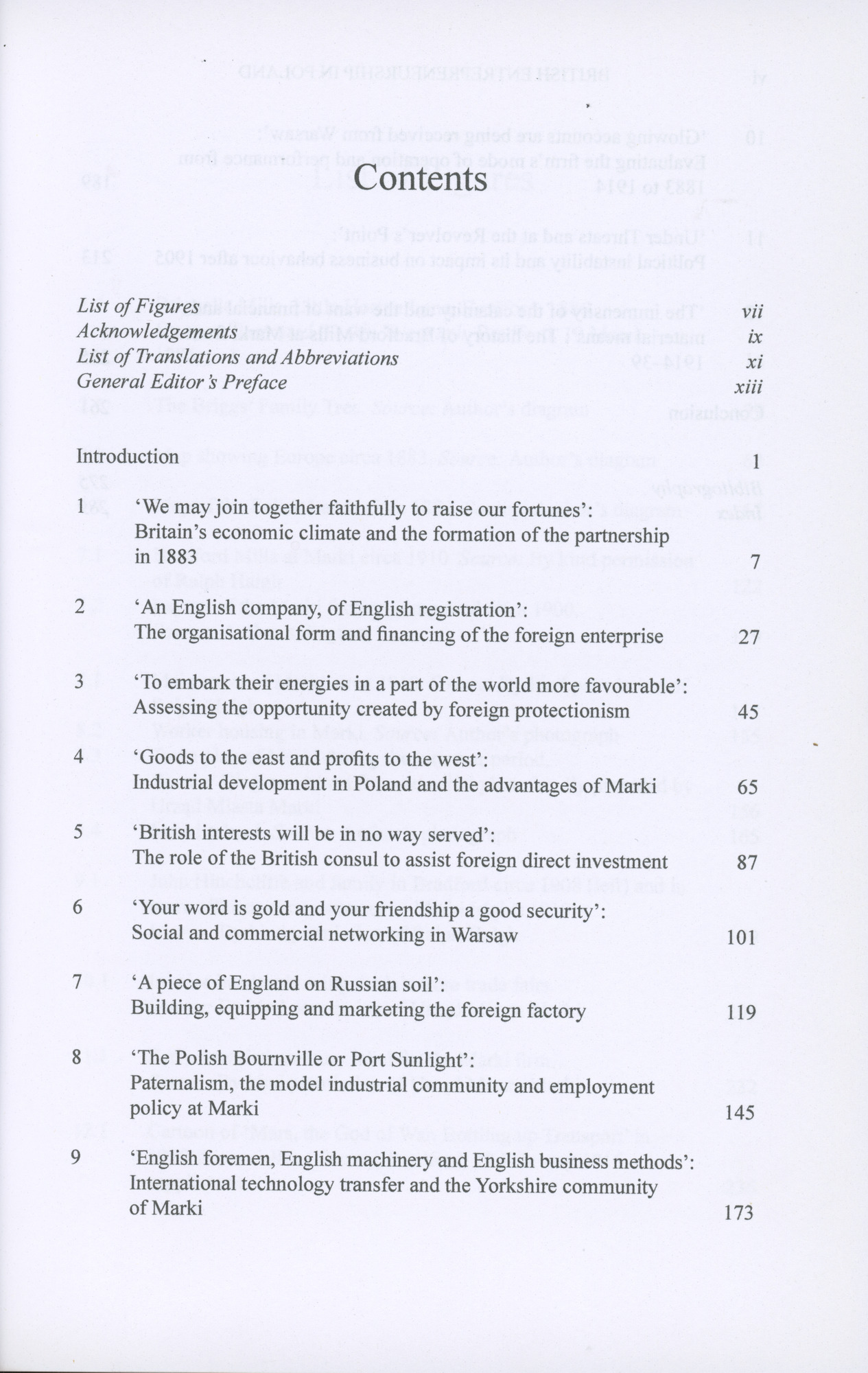 British entrepreneurship in Poland: Contents page (1)