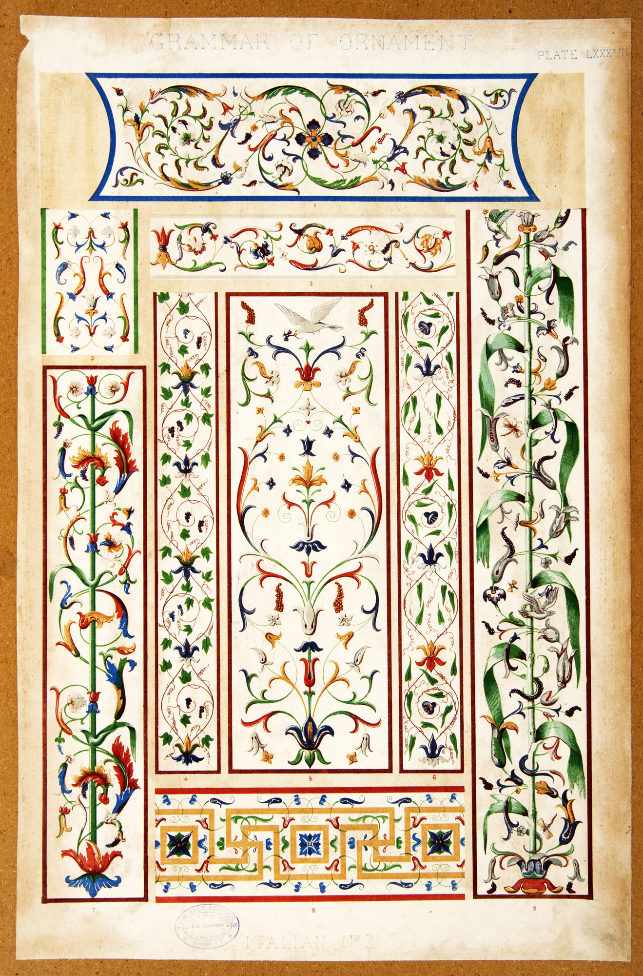 Colour plates from Grammar of Ornament: Plate LXXXVII, Italian No 2