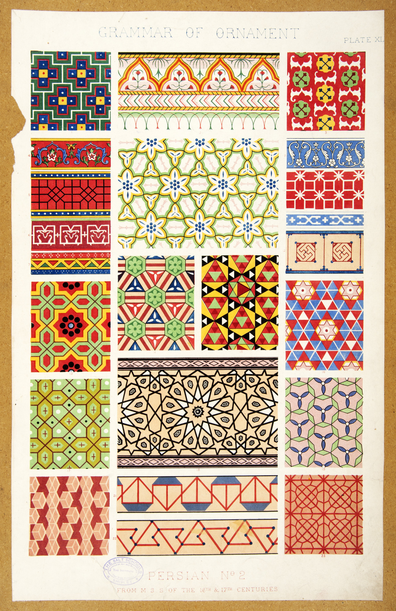 Colour plates from Grammar of Ornament: Plate XL, Persian No 2