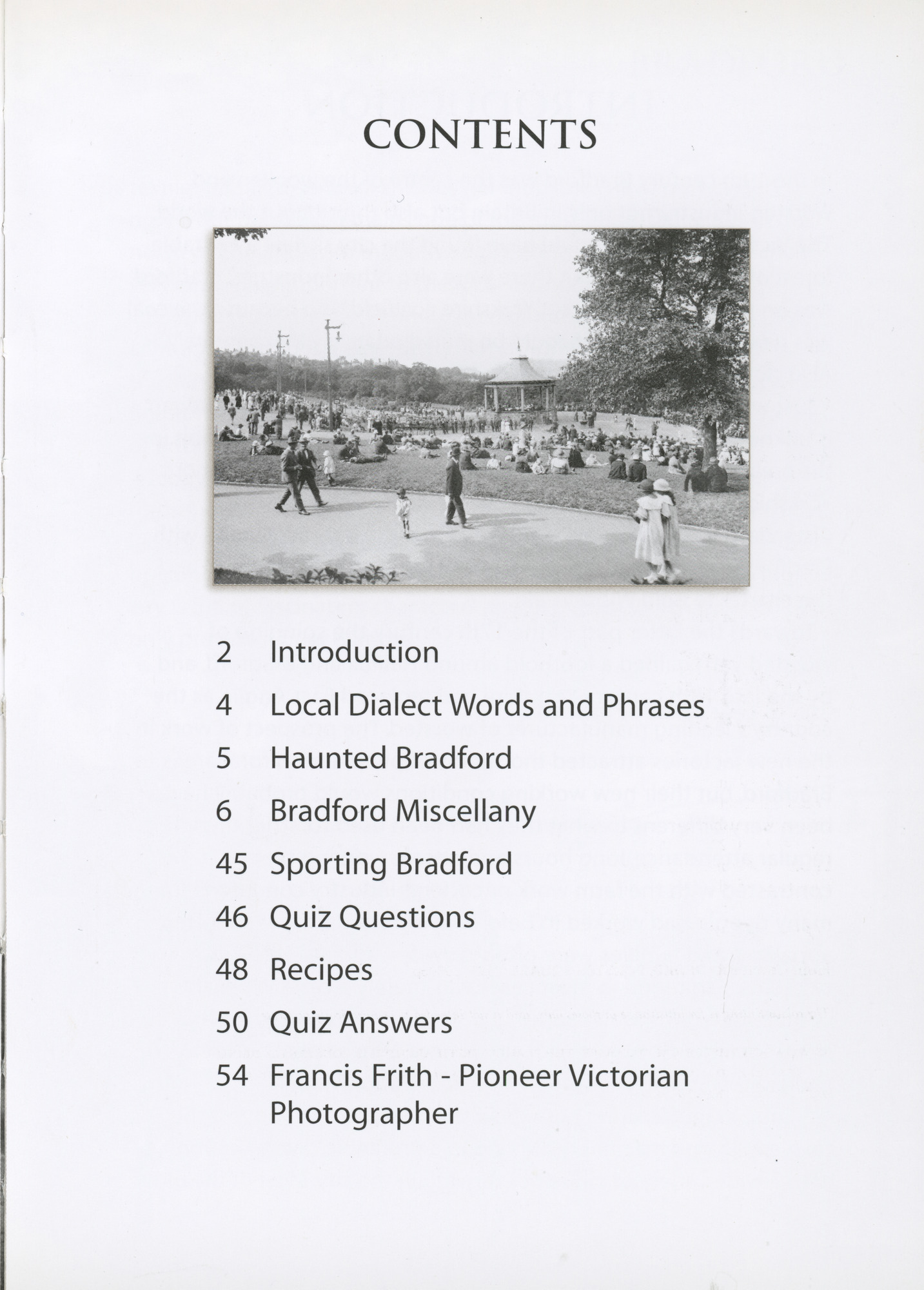 Did you know? Bradford a miscellany: Contents page
