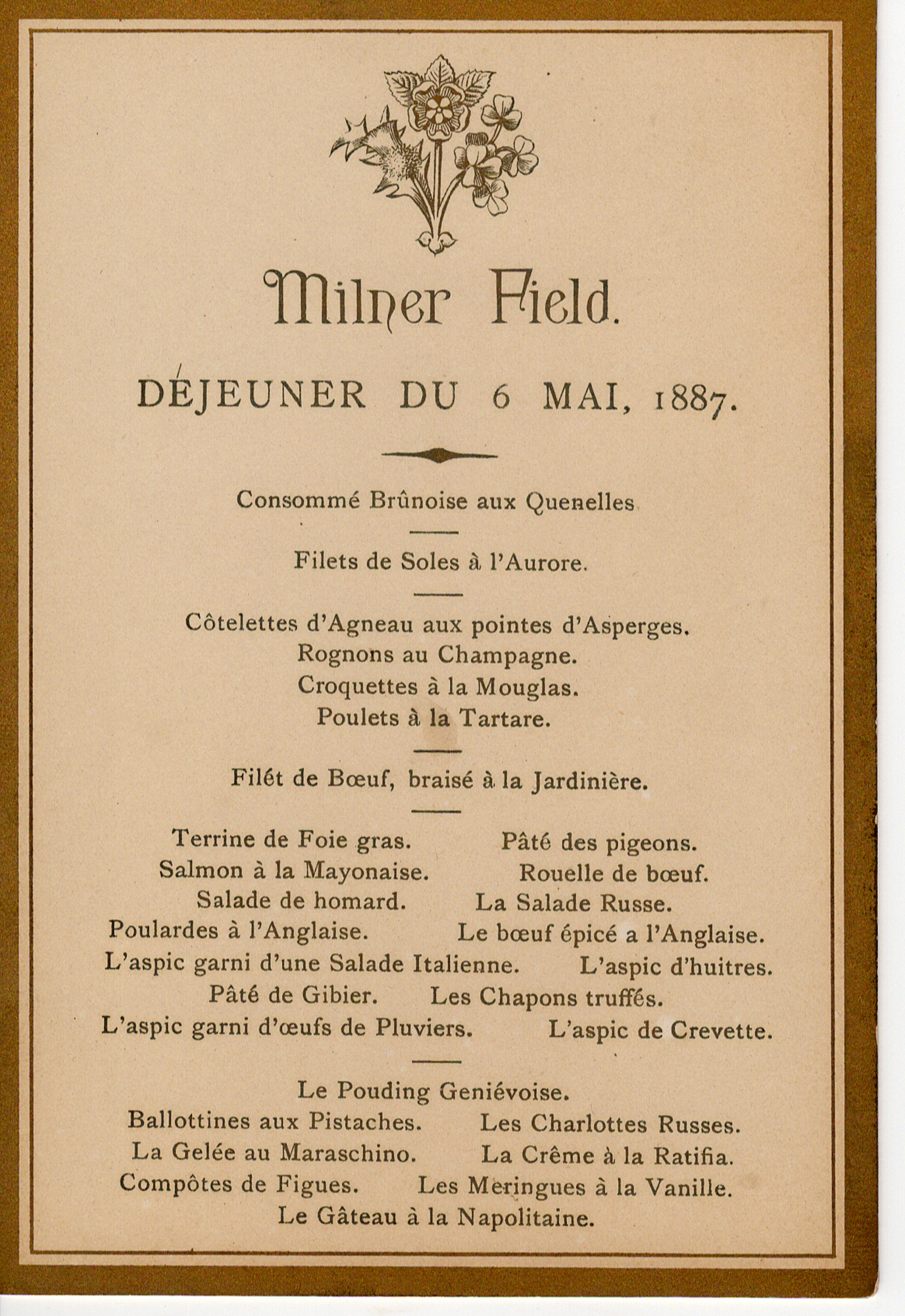 Diner du 5 Mai 1887