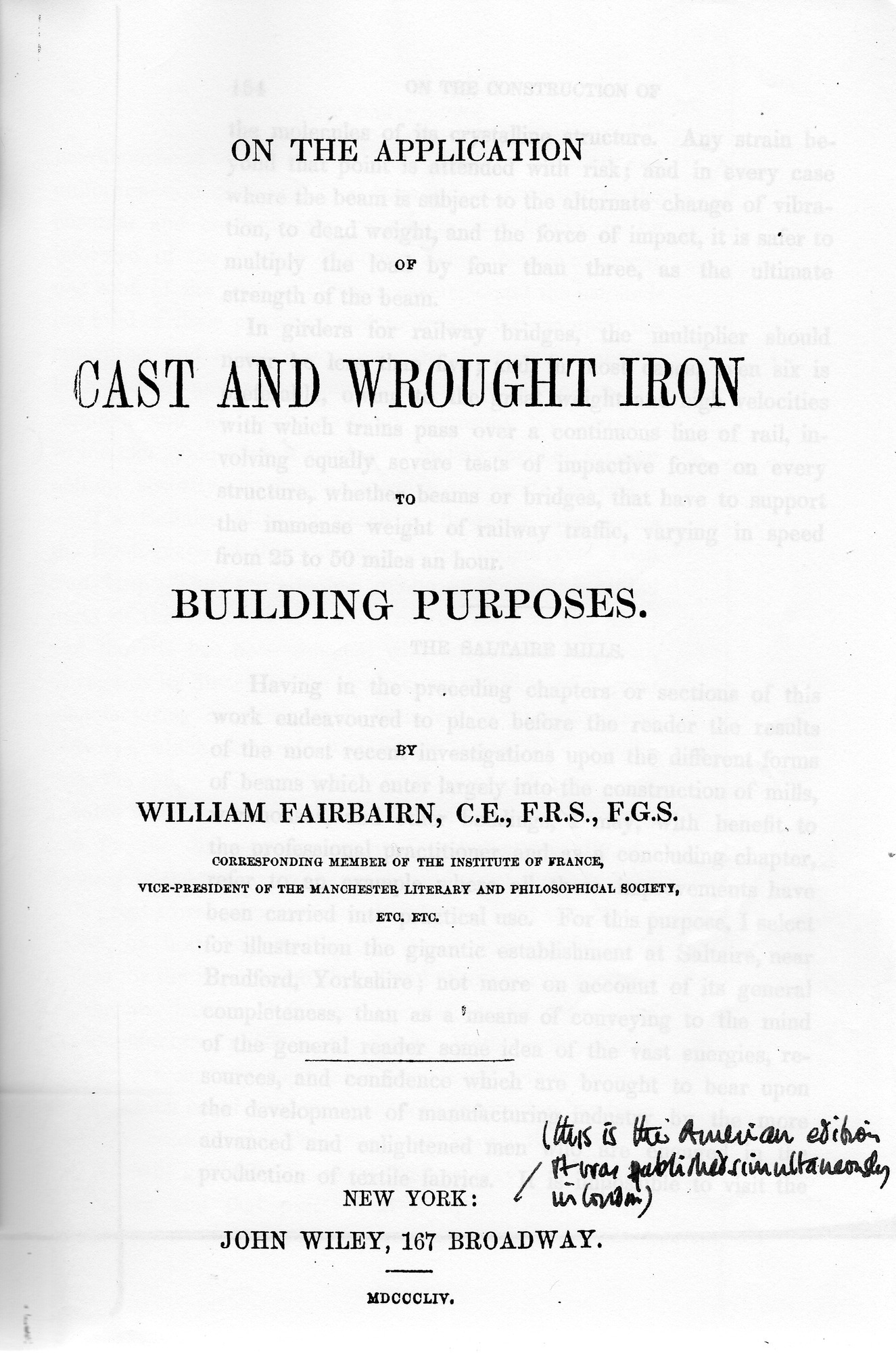 On the Application of Cast & Wrought Iron to Building Purposes