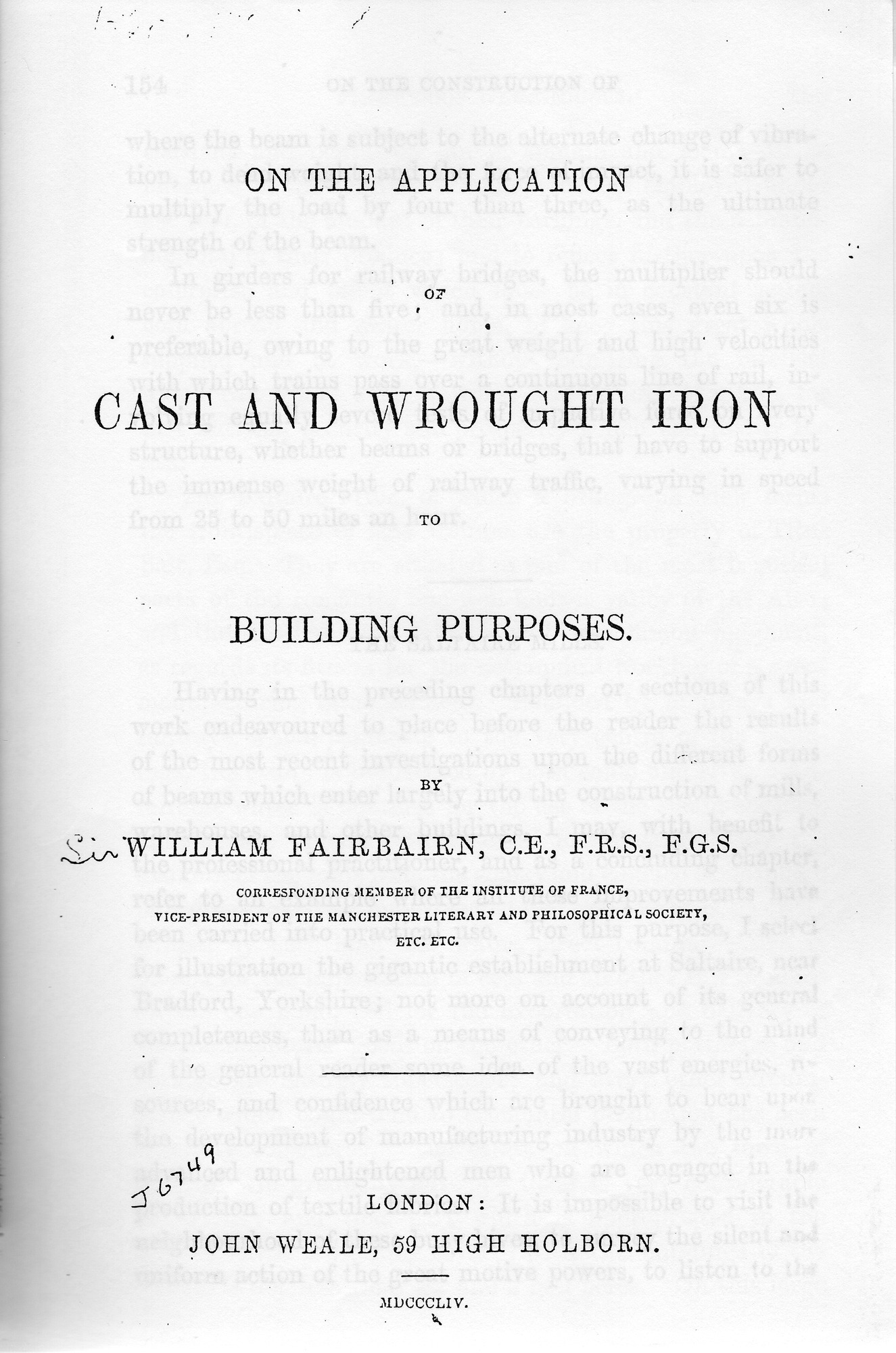On the Application of Cast Iron to Building Purposes