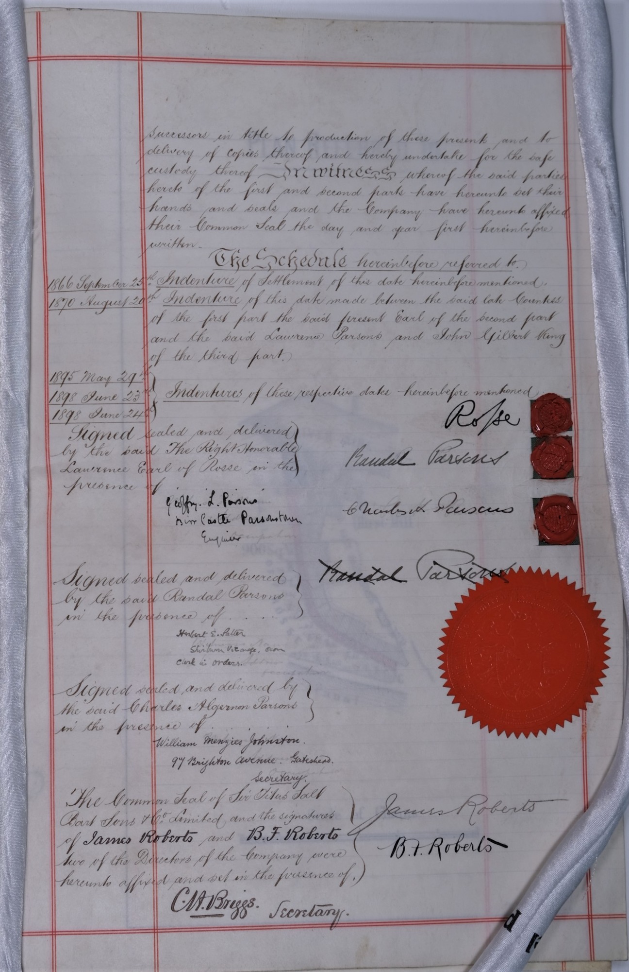 Original conveyancing document for strip of land near Hirst Mill