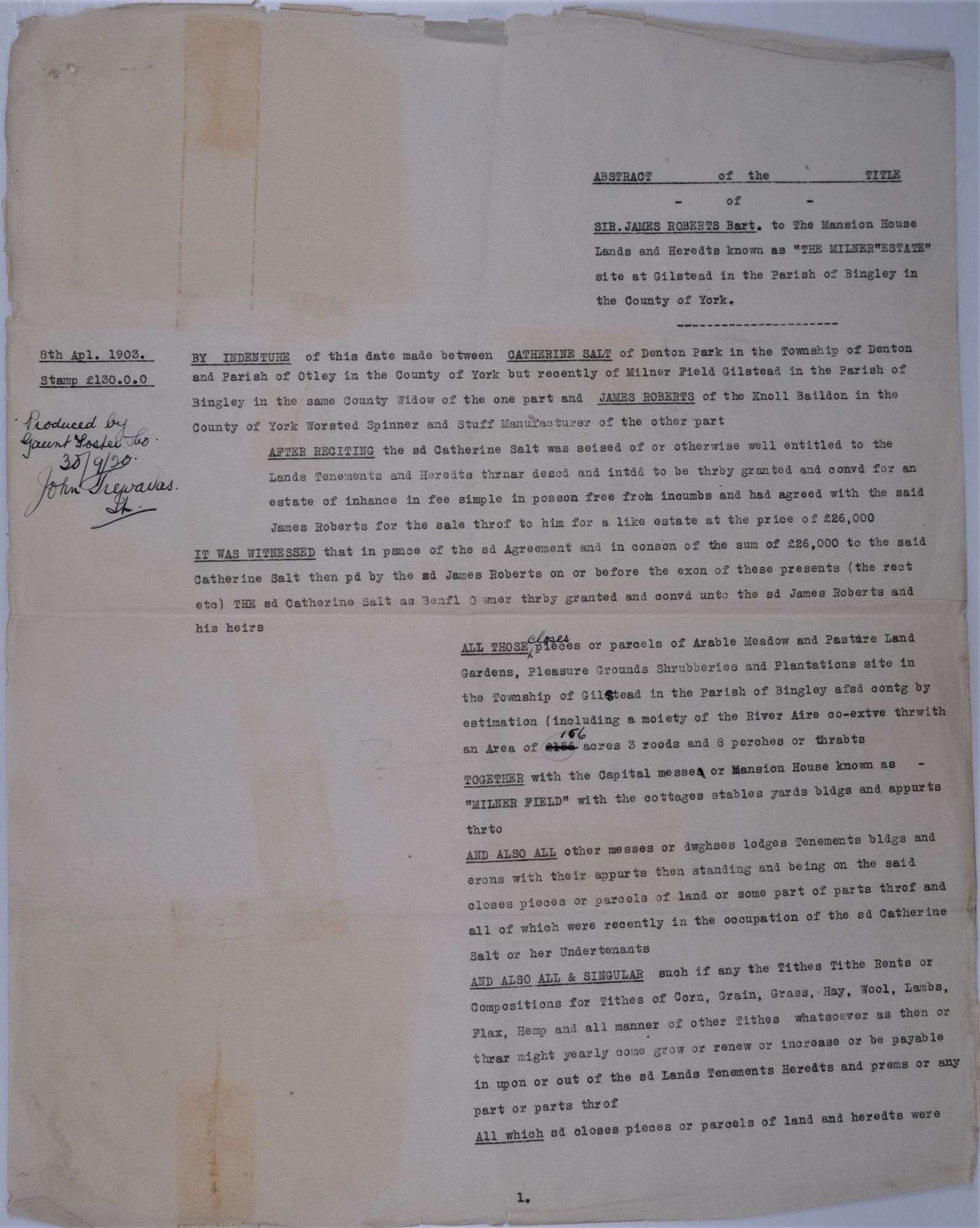 Part of a Mortgage contract