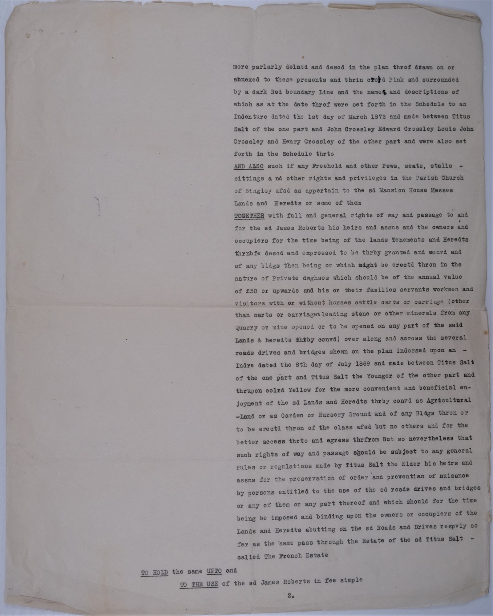 Part of a Mortgage contract