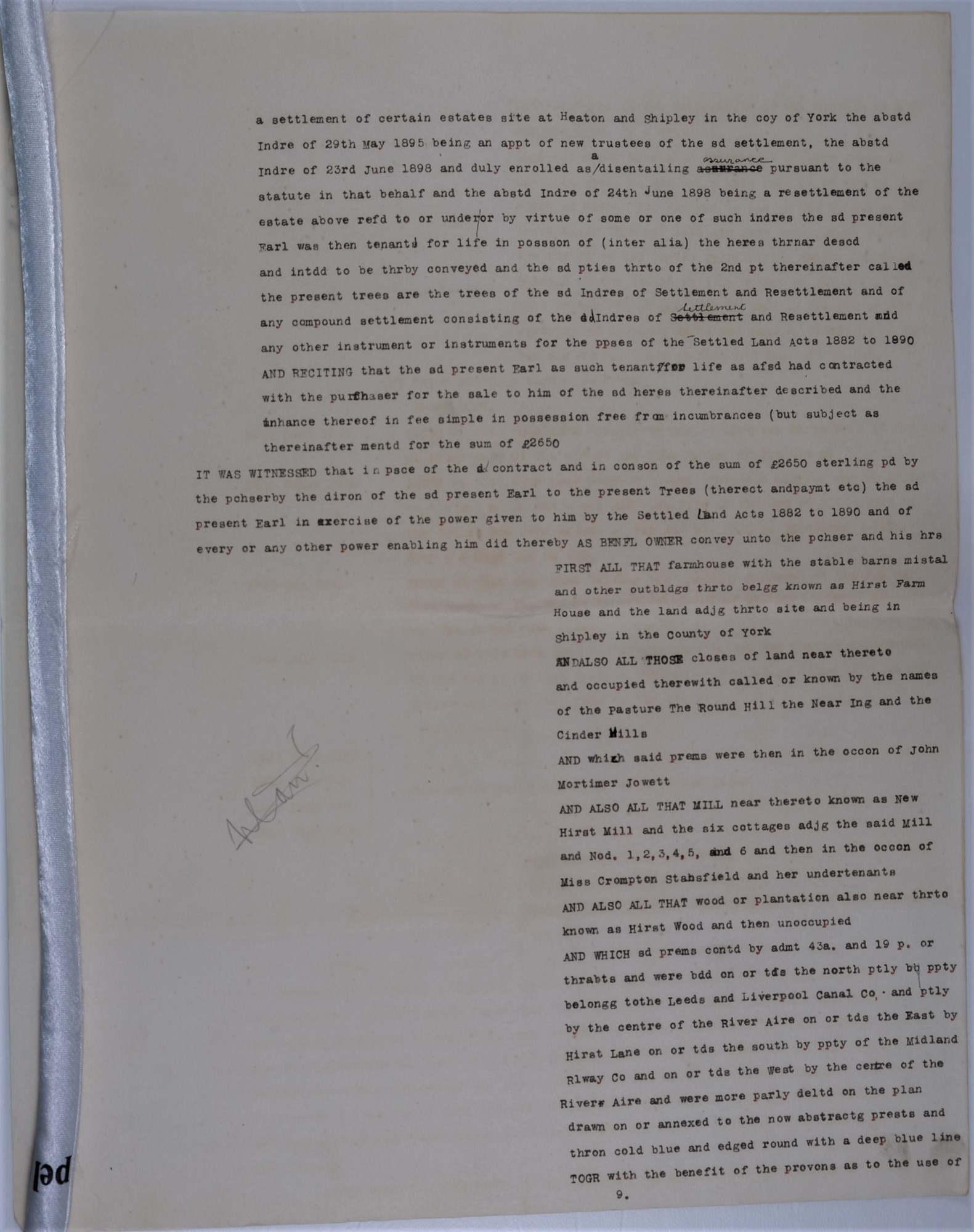 Part of a Mortgage contract