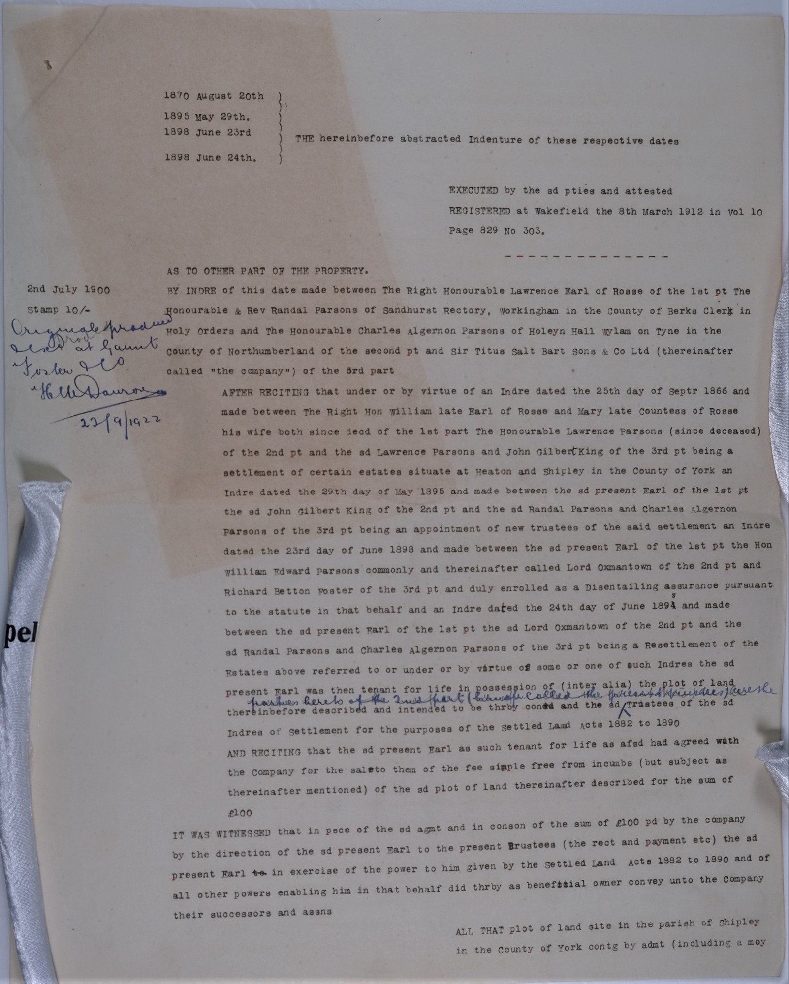 Part of a Mortgage contract