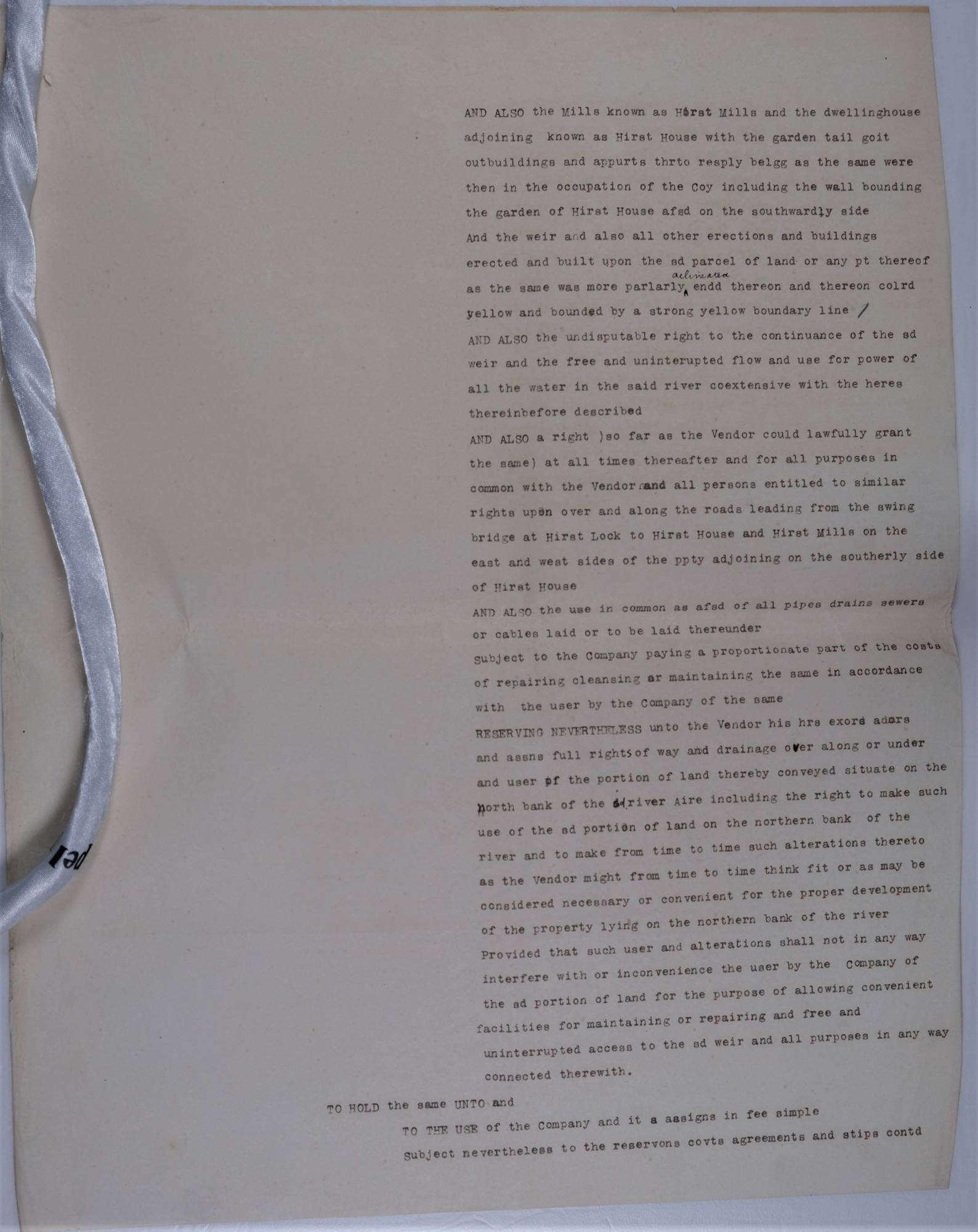 Part of a Mortgage contract