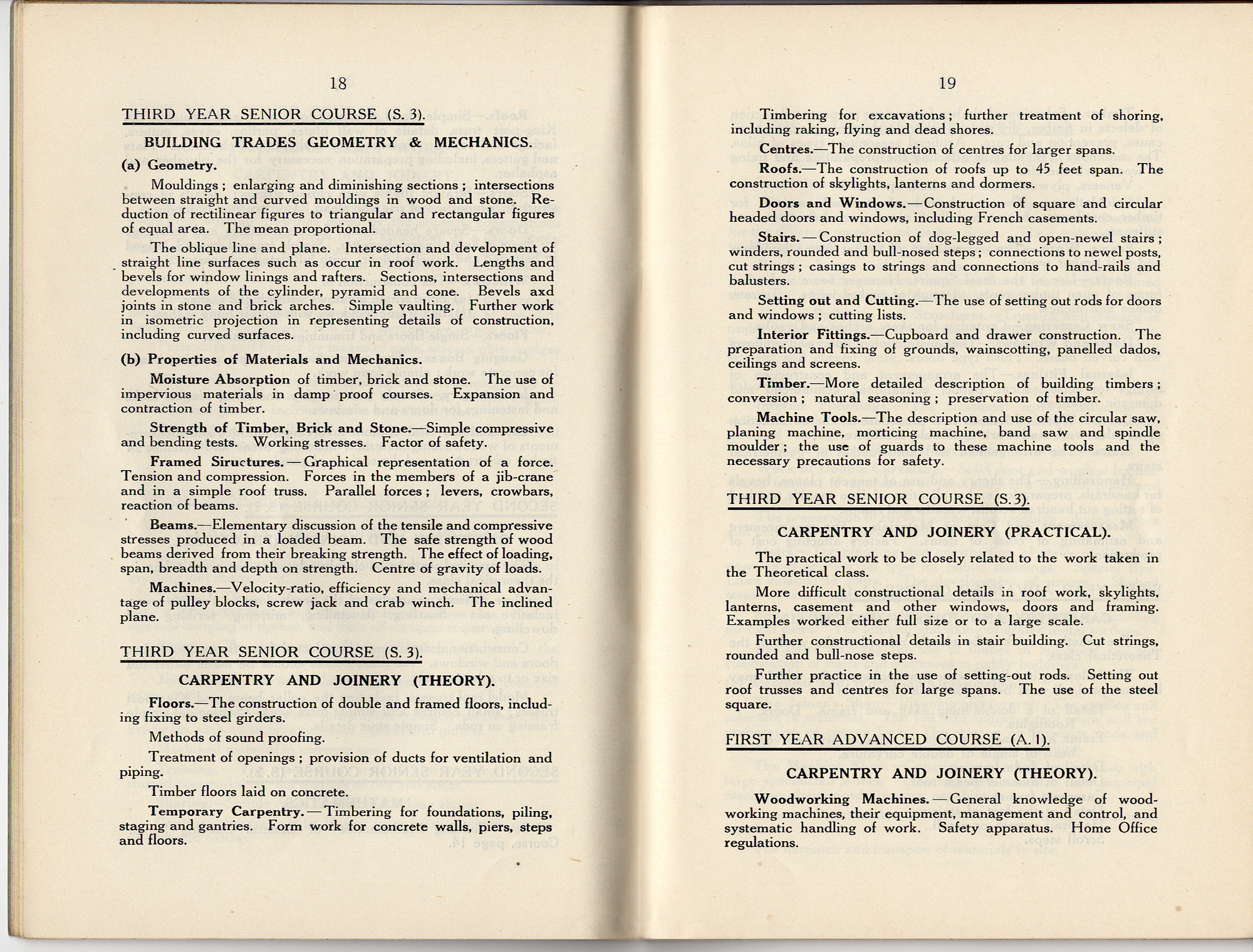 Salt School's Technical School Prospectuses (1927-1940): Prospectus 1933-1934 - pages 18 and 19
