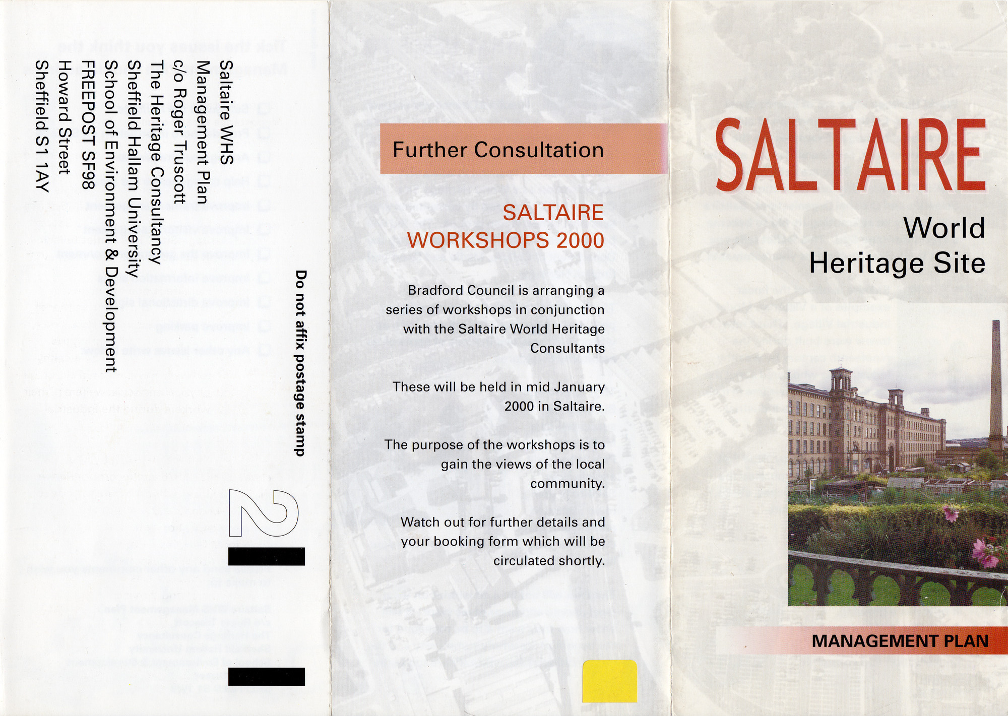 Saltaire World Heritage Site: Management Plan leaflet