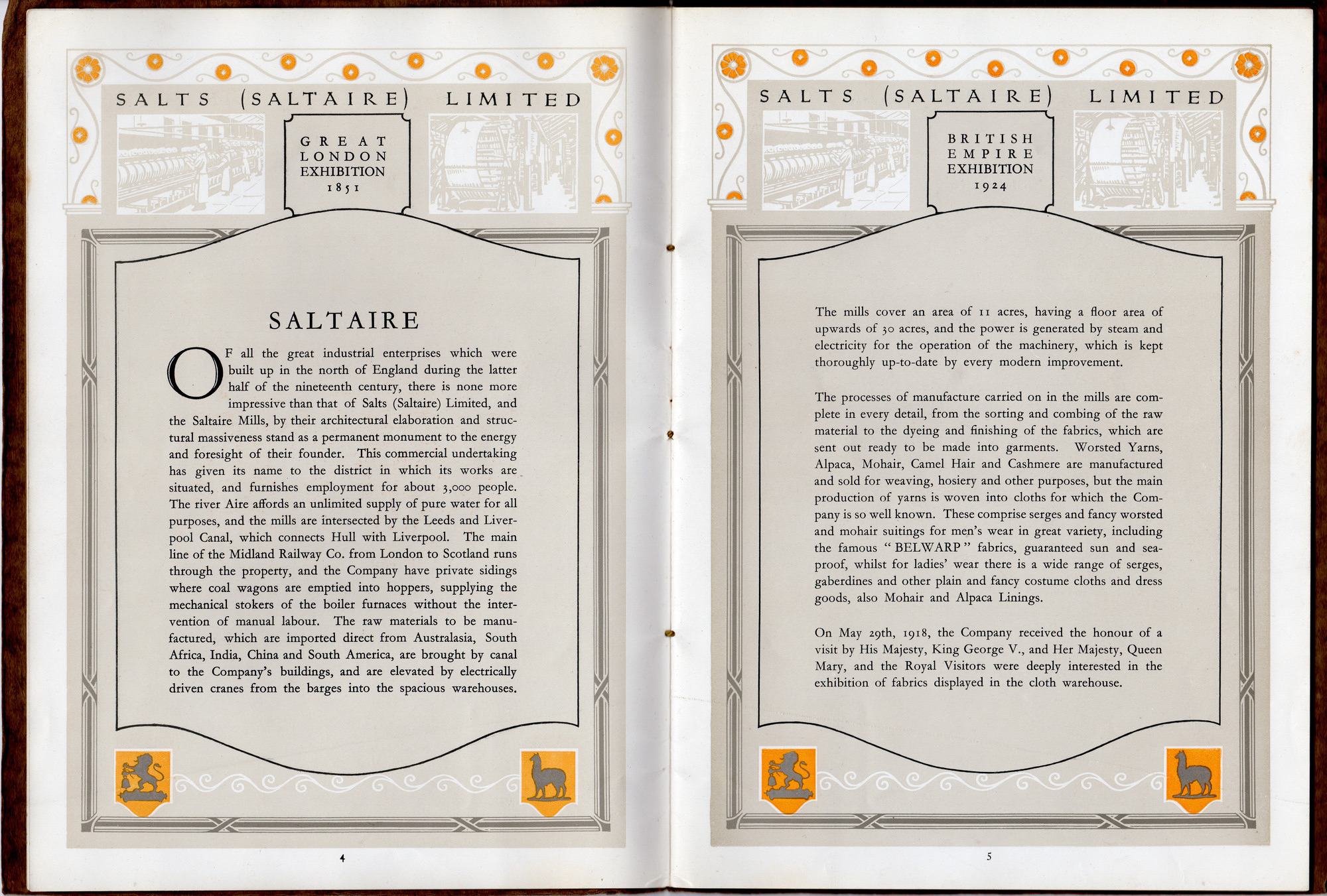 Salts (Saltaire) Ltd Brochure: Pages 4-5