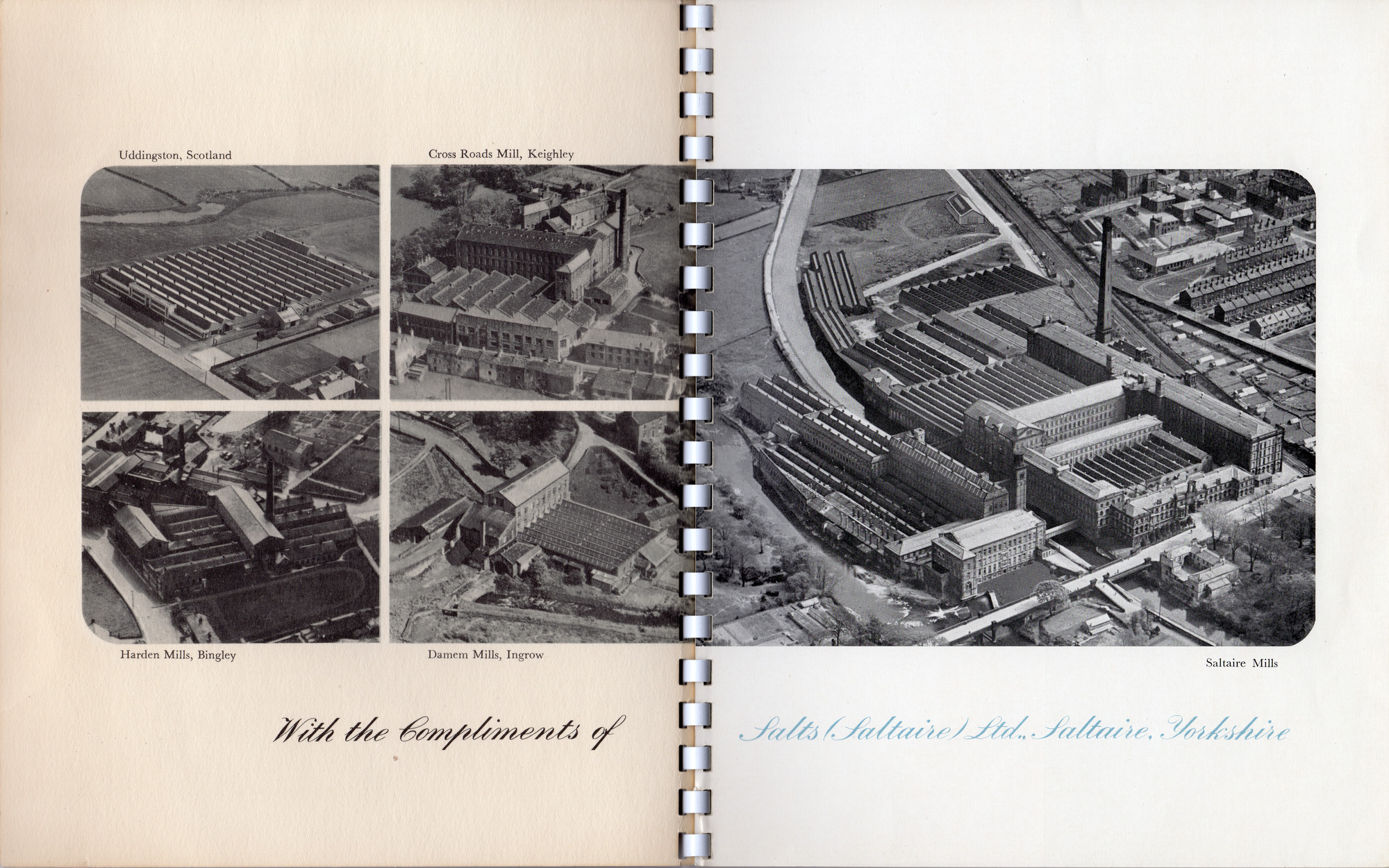 Salts (Saltaire) Ltd marketing booklet: Inside front cover and page 1