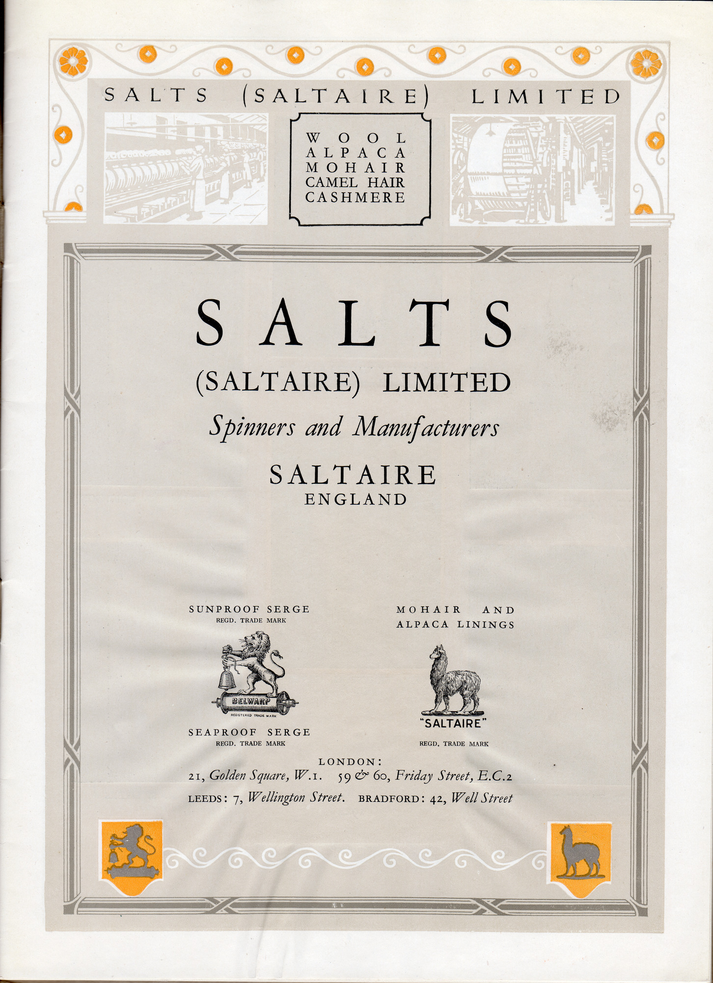 Salts (Saltaire) Ltd publicity booklet: Page 1