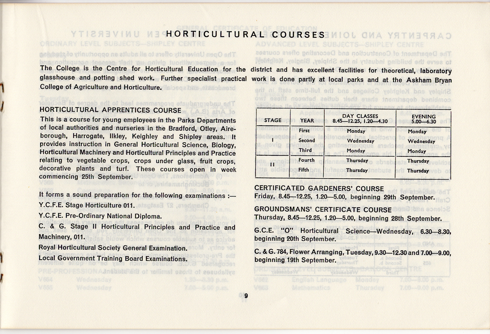 Shipley College Documents: Vocational courses brochure 1972-73 - page 9