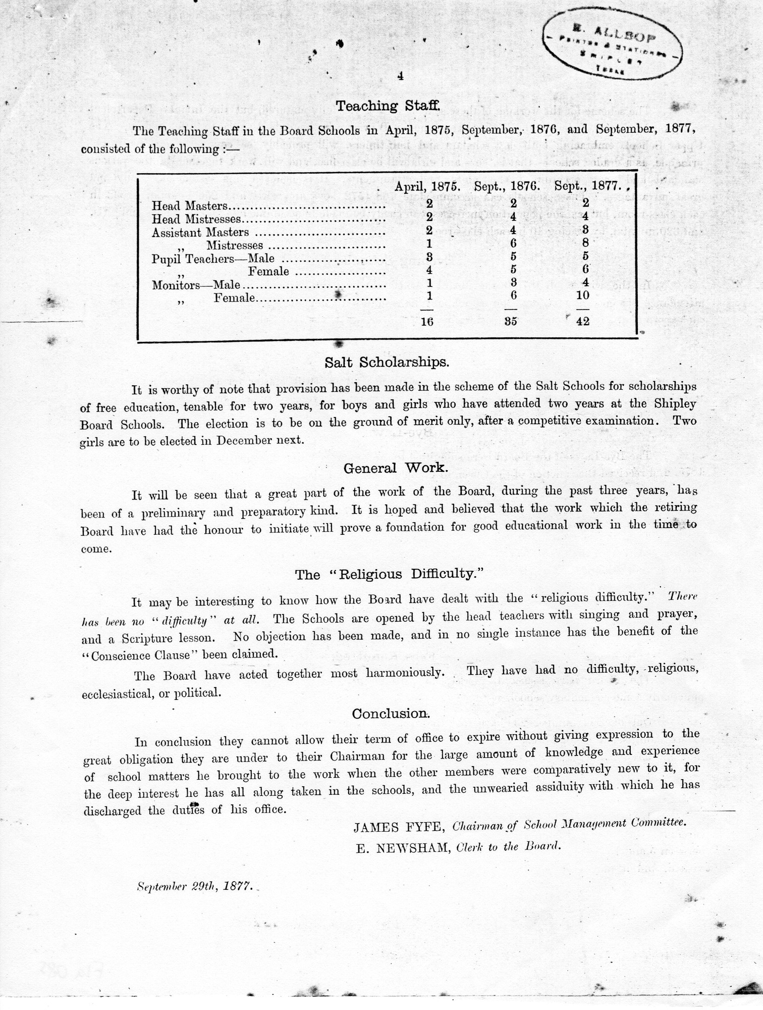Shipley School Board Report of the first three years' work: Page 4