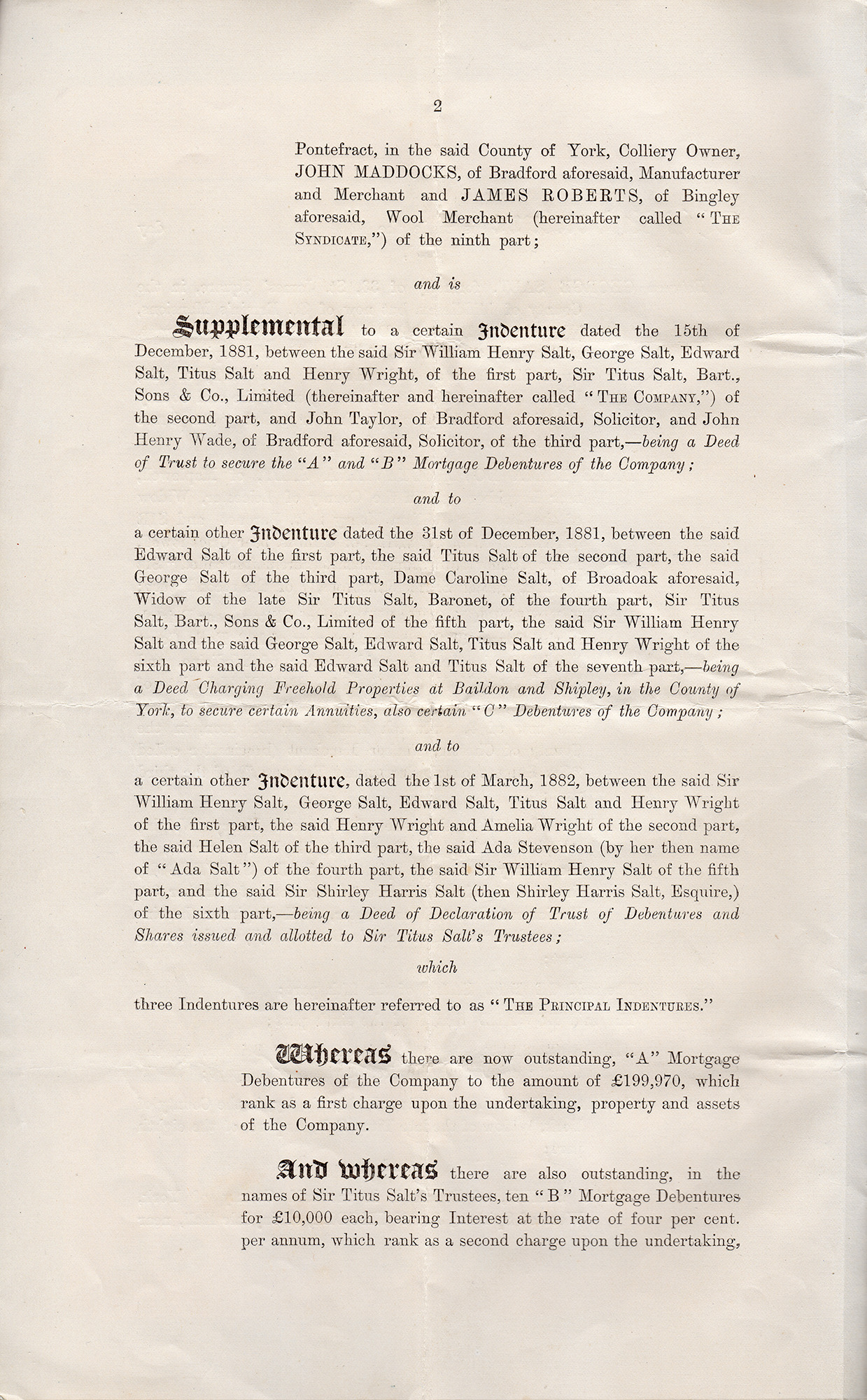 Sir Titus Salt, Bart., Sons & Co. Limited Deed of Arrangement: Page 2