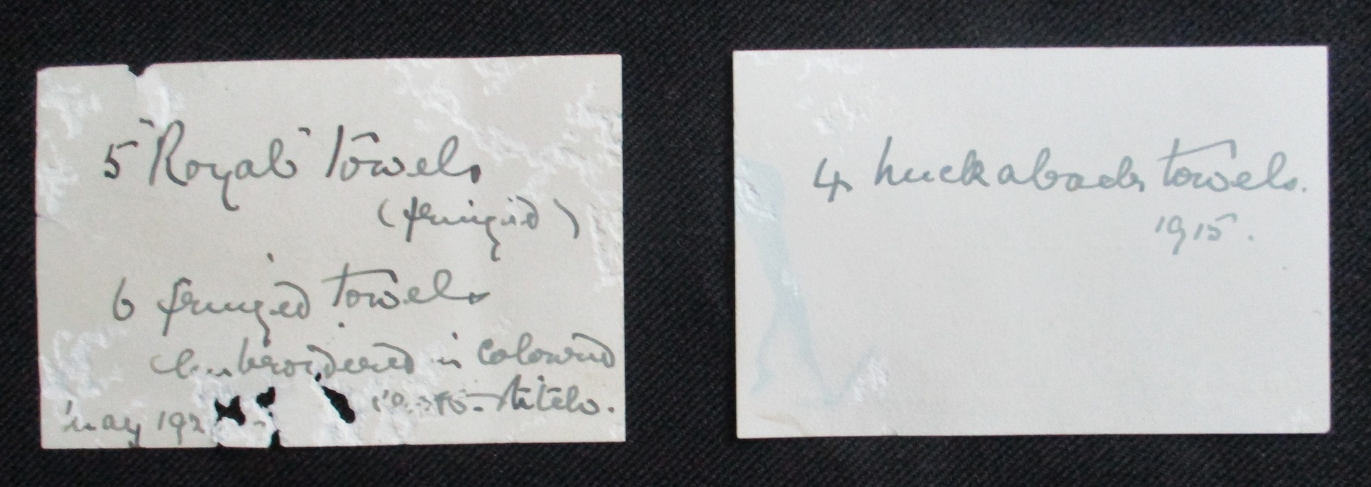 Two calling cards: Back of cards