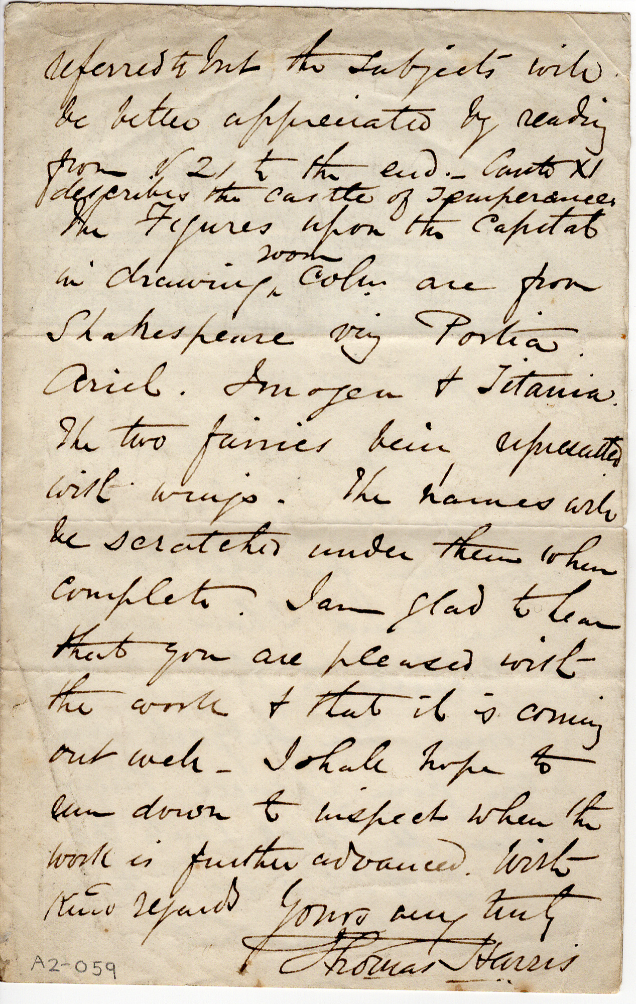 Letter to Catherine Salt about architectural feature in Milner Field: Page 2