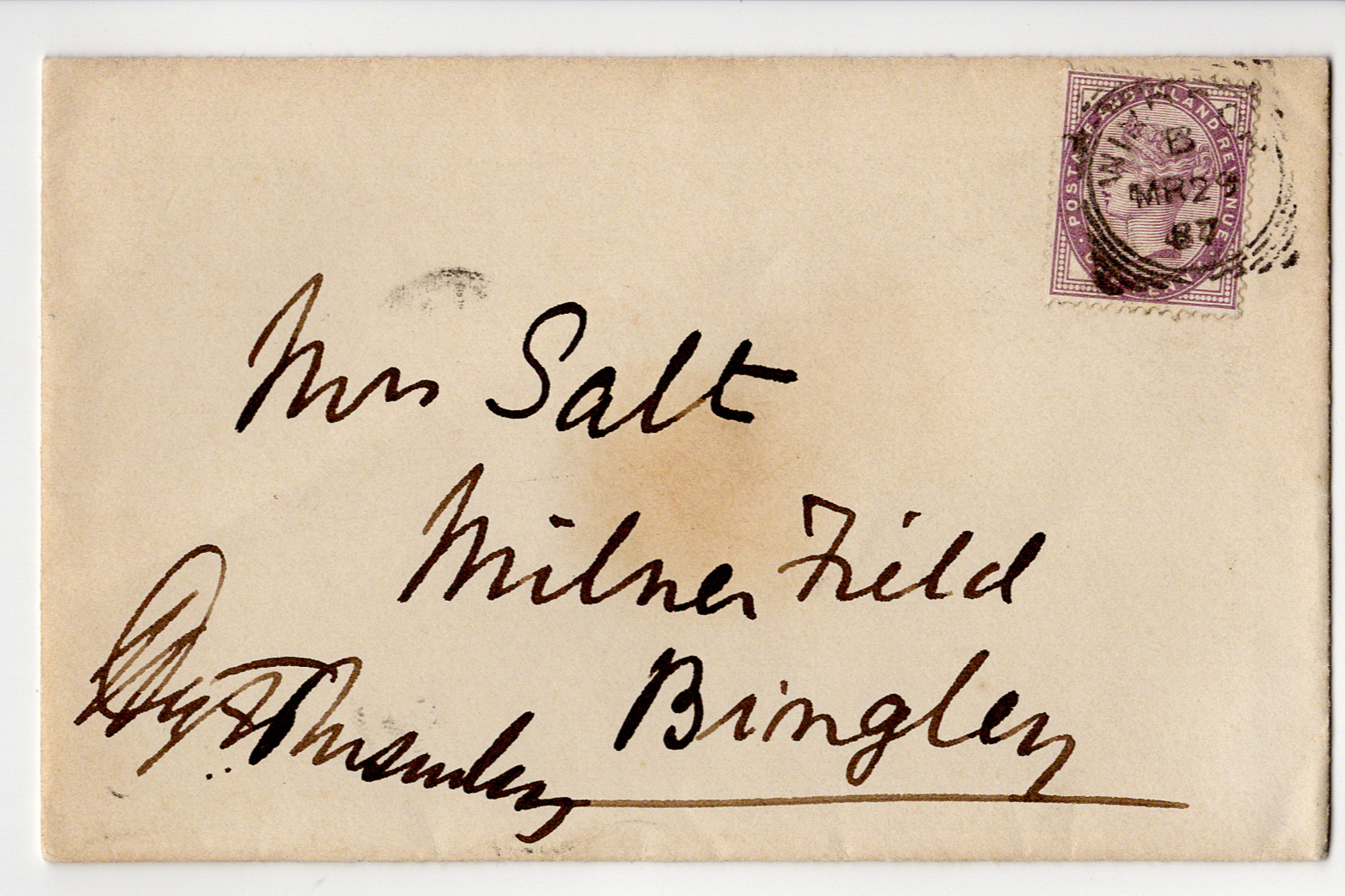 Letter to Catherine Salt about the visit of Princess Beatrice