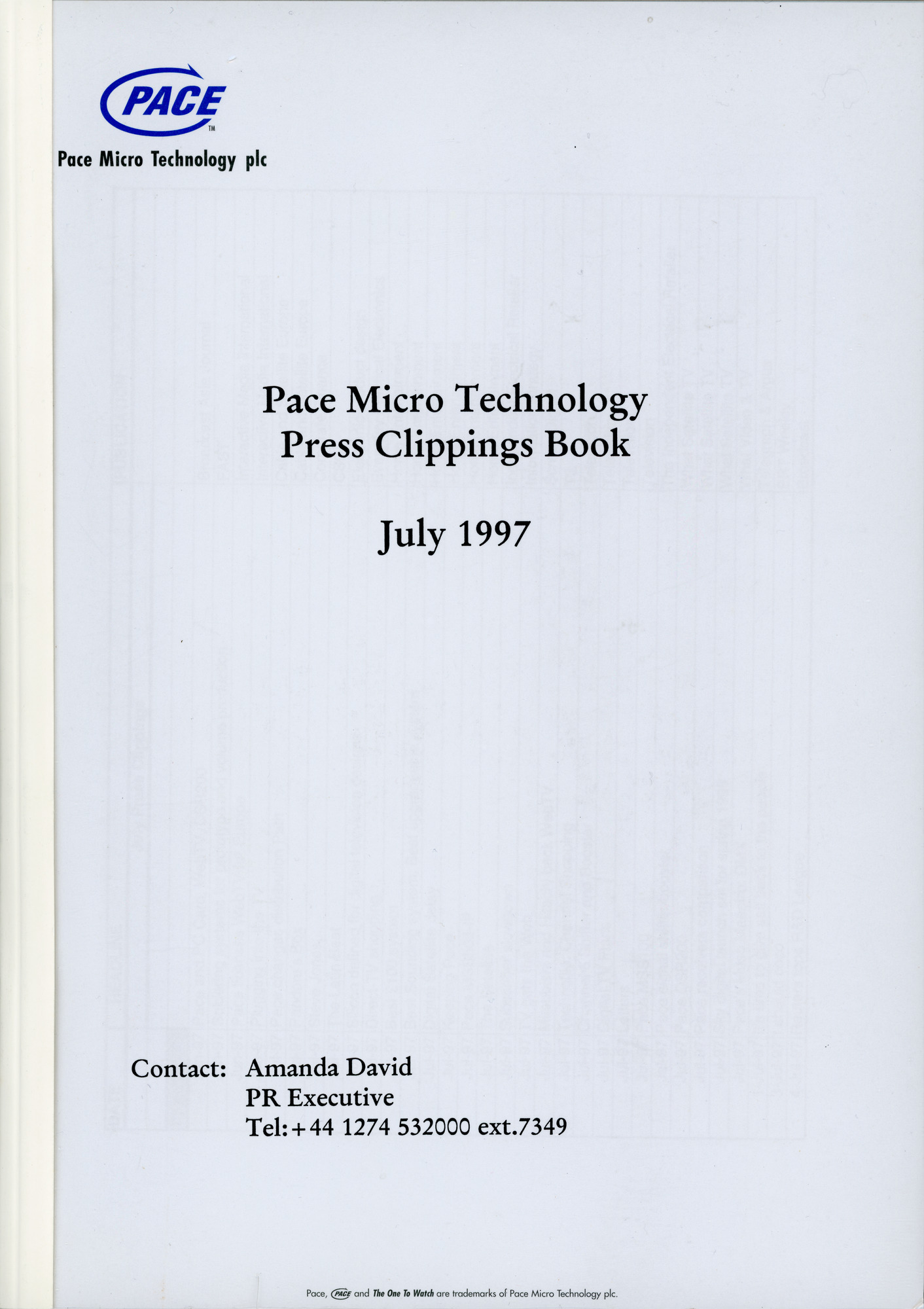 Pace Micro Technology Press Clippings Book June 1997