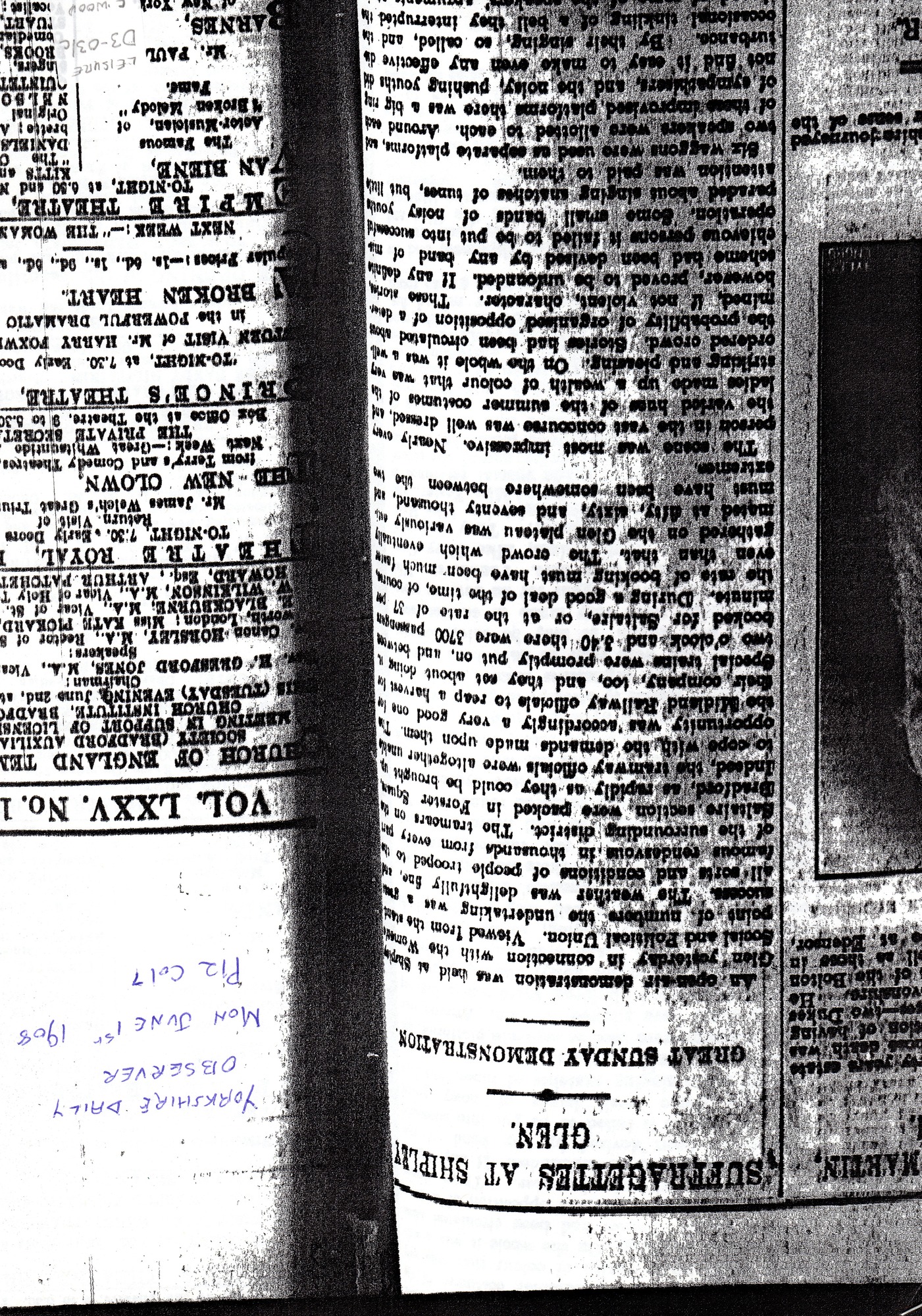 Suffragettes at Shipley Glen: Great Sunday demonstration