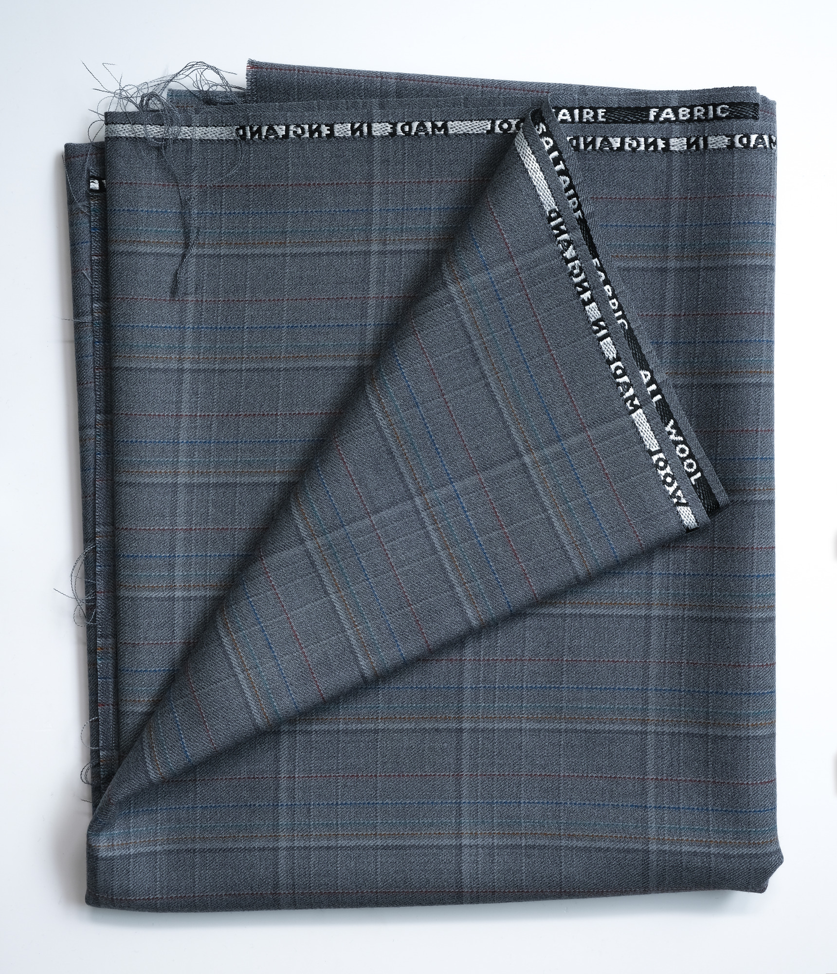 Length of grey cloth: View showing cloth folded back once