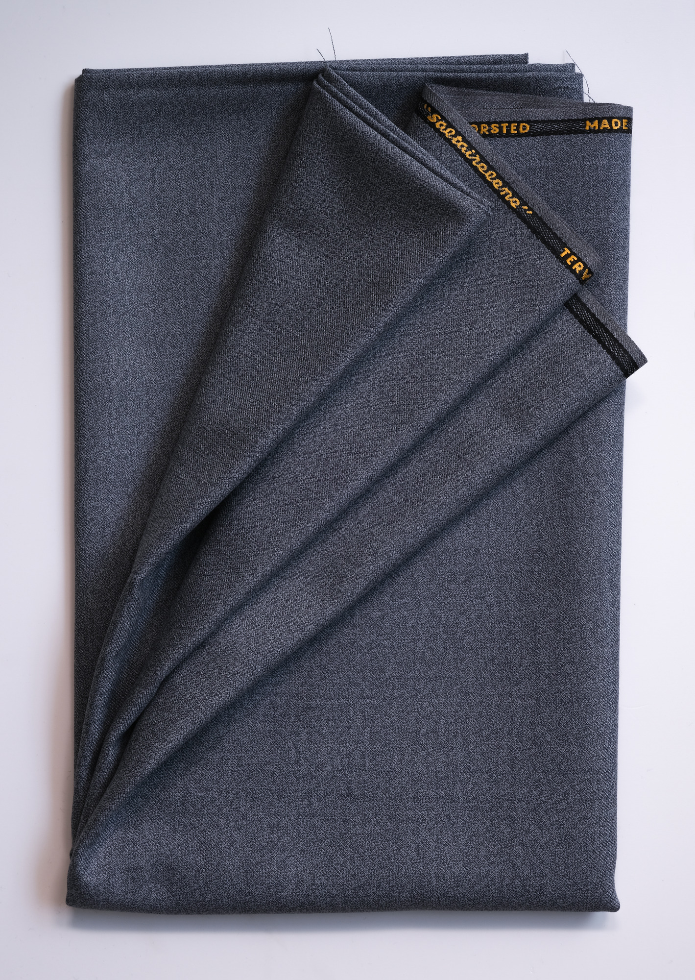 Length of Saltairelene cloth: View showing cloth folded back twice