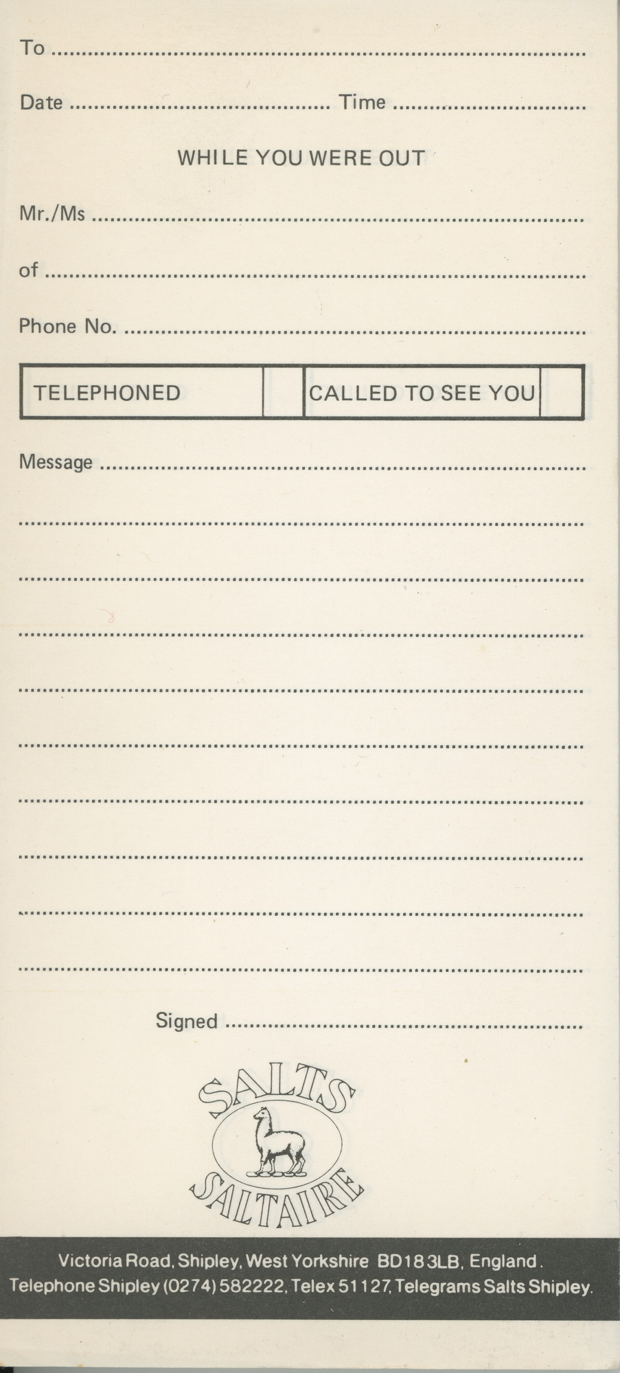 Office message pad