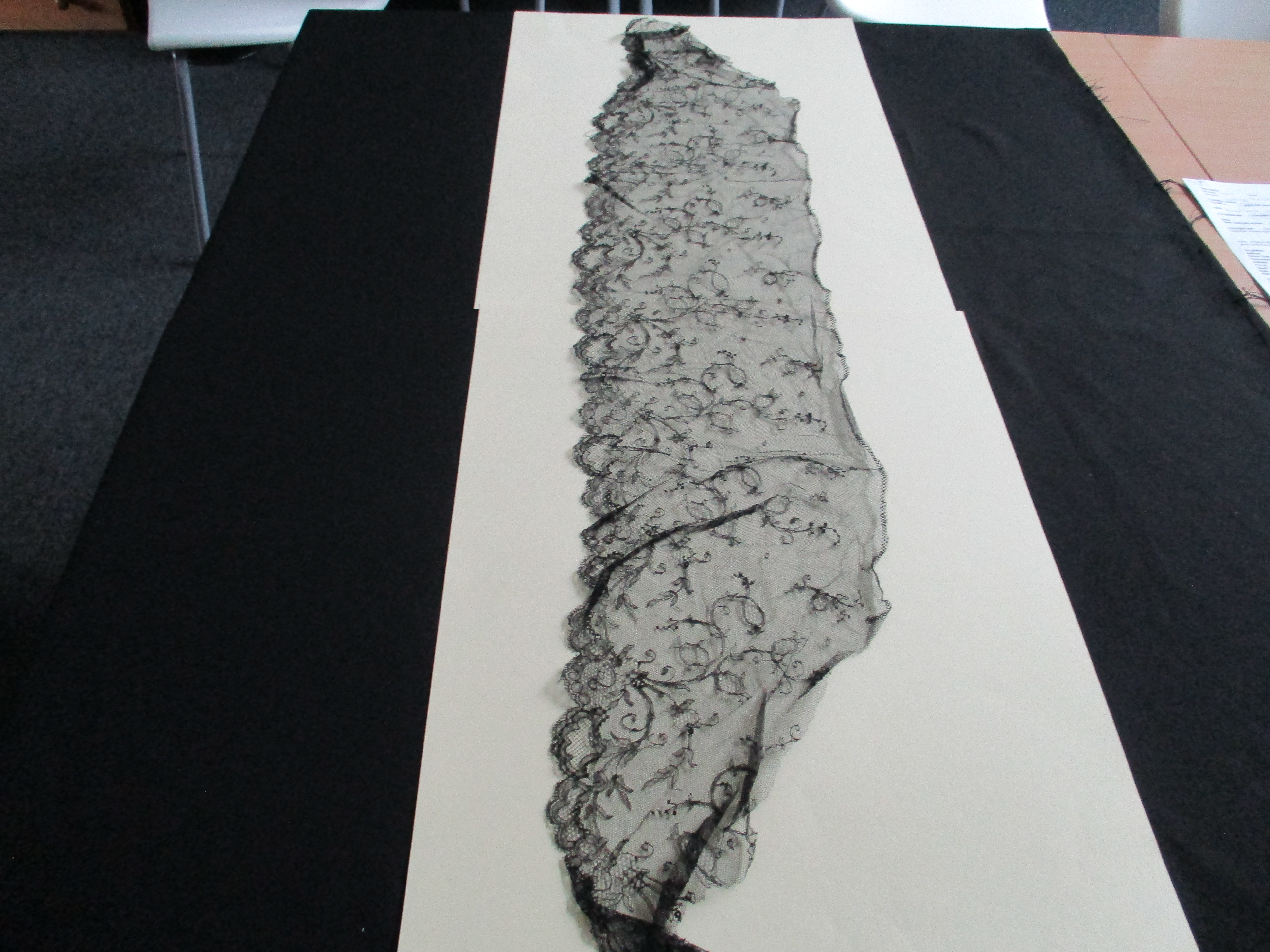 Piece of black lace.