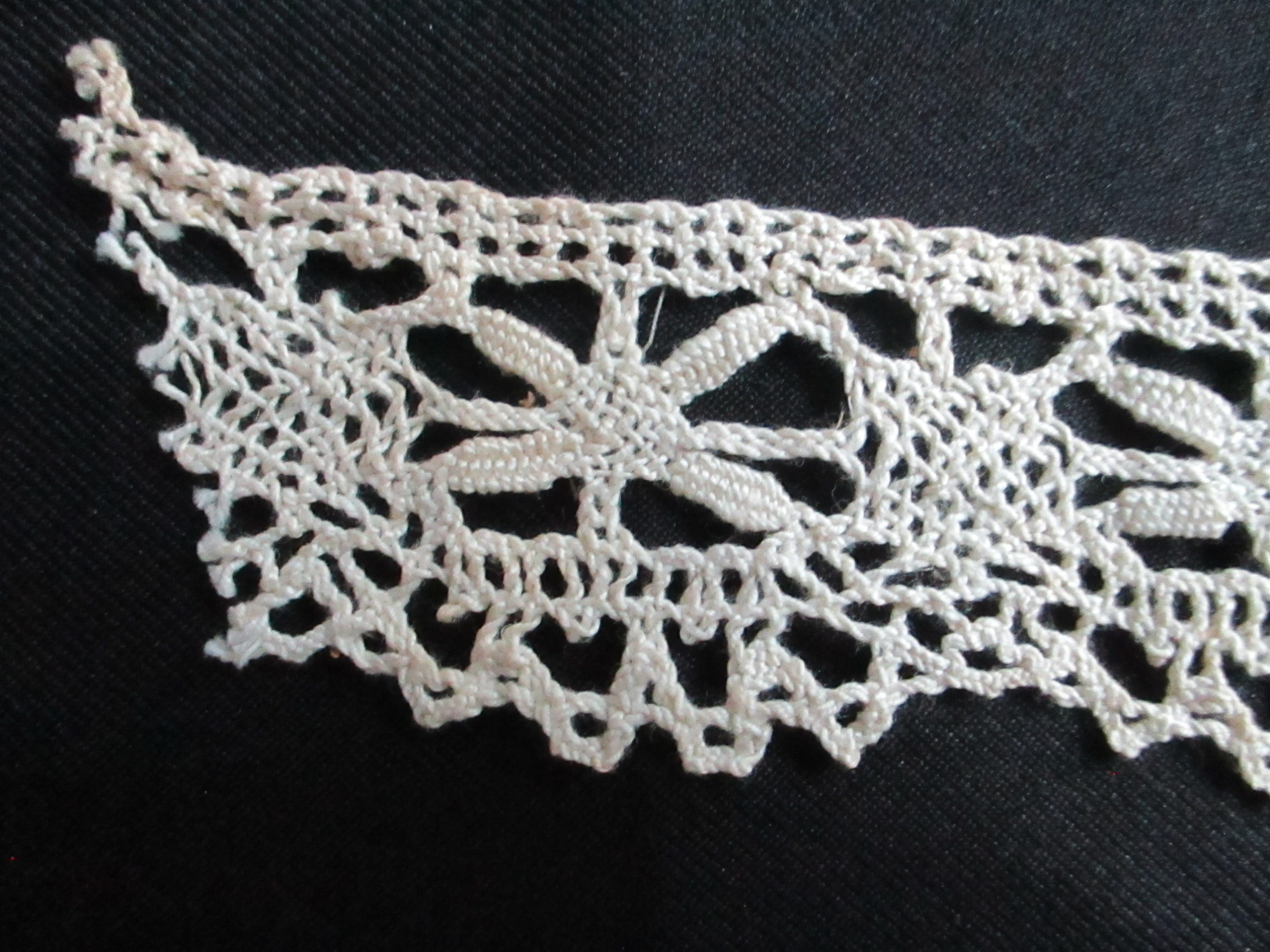 Piece of cotton lace.: Cotton cream lace design detail. (ii)
