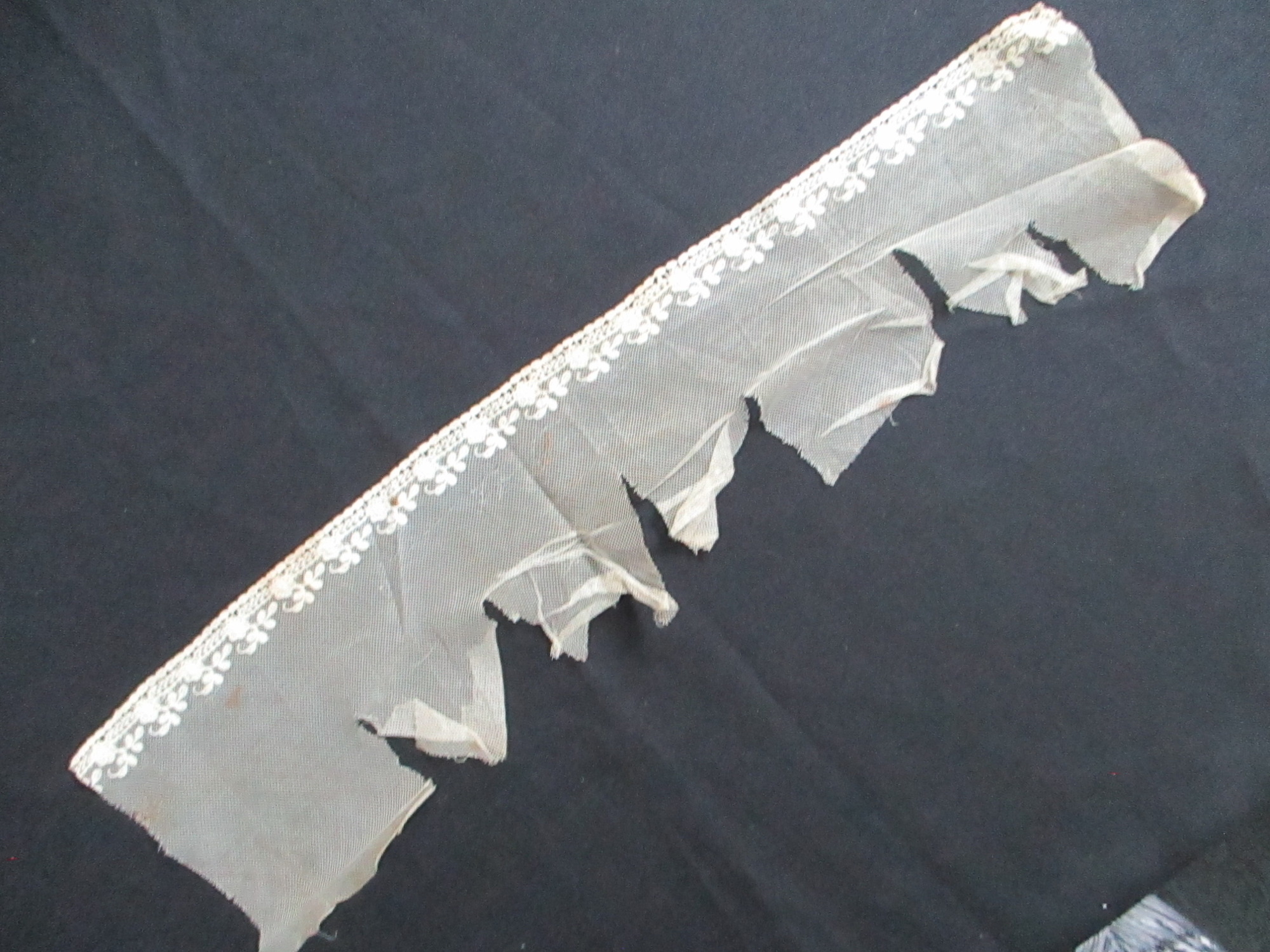 Piece of decorated nylon netting.