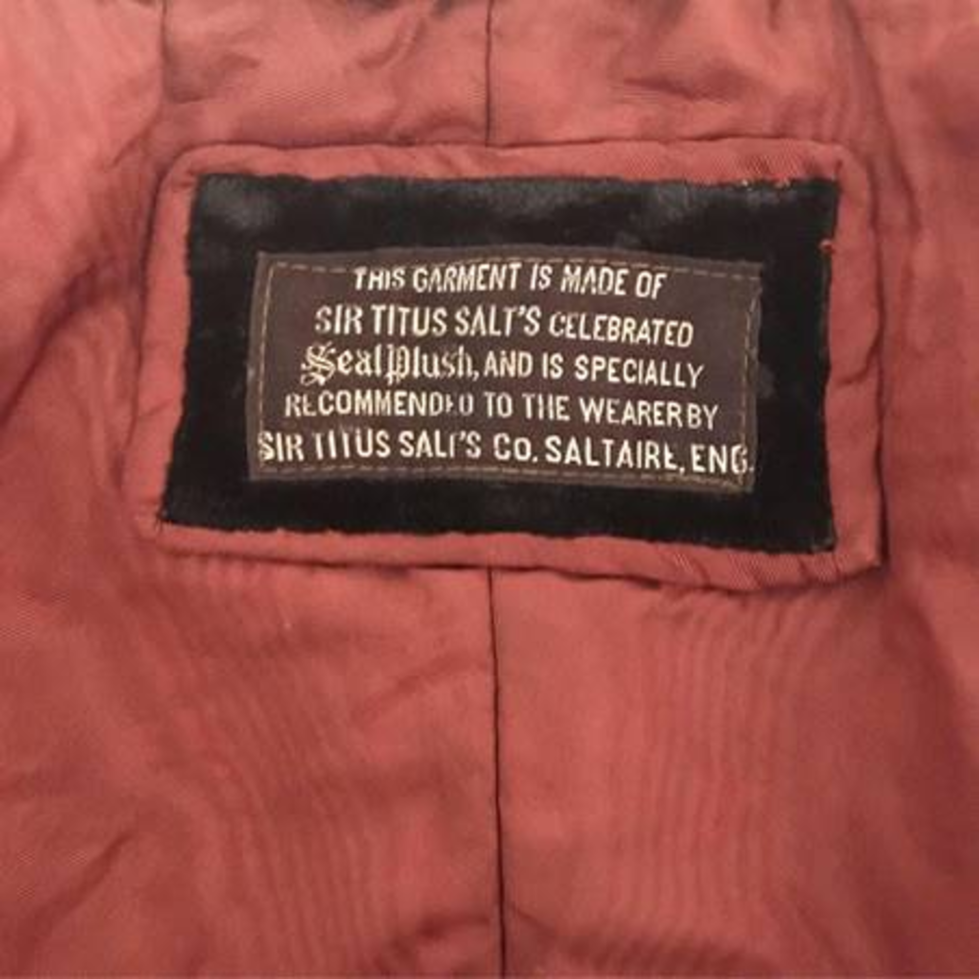 Seal Plush Coat: Inside label