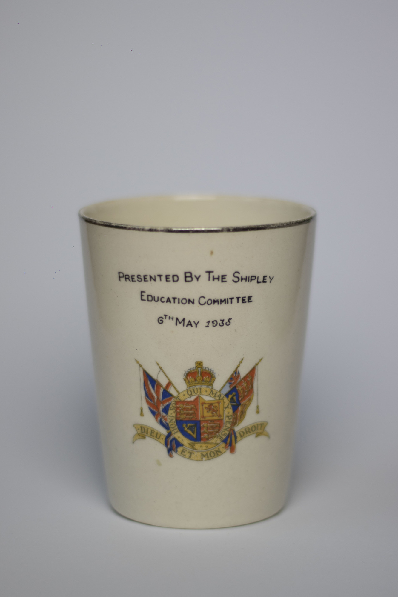 Silver Jubilee cup: rear view