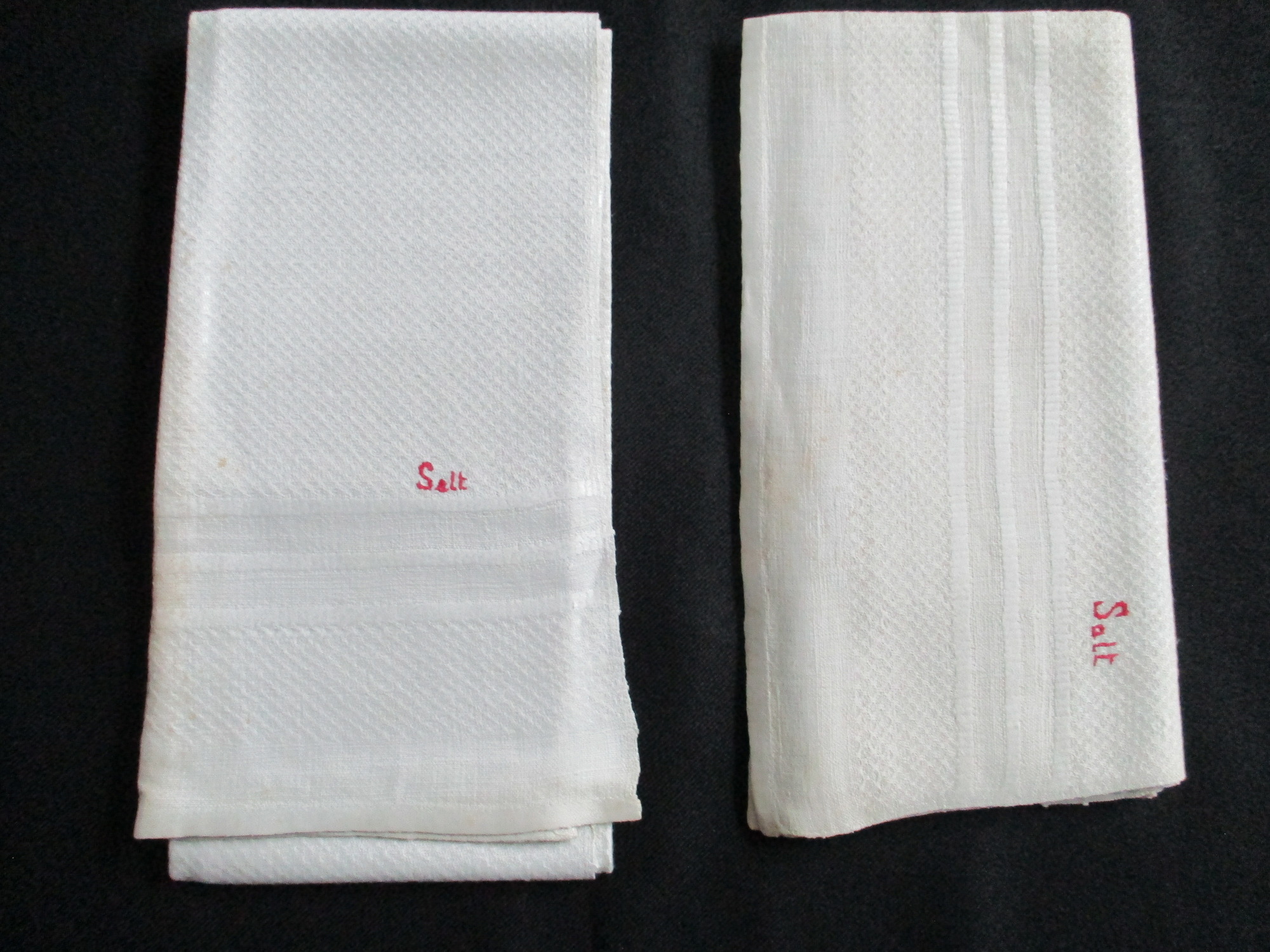 Two damask towels.