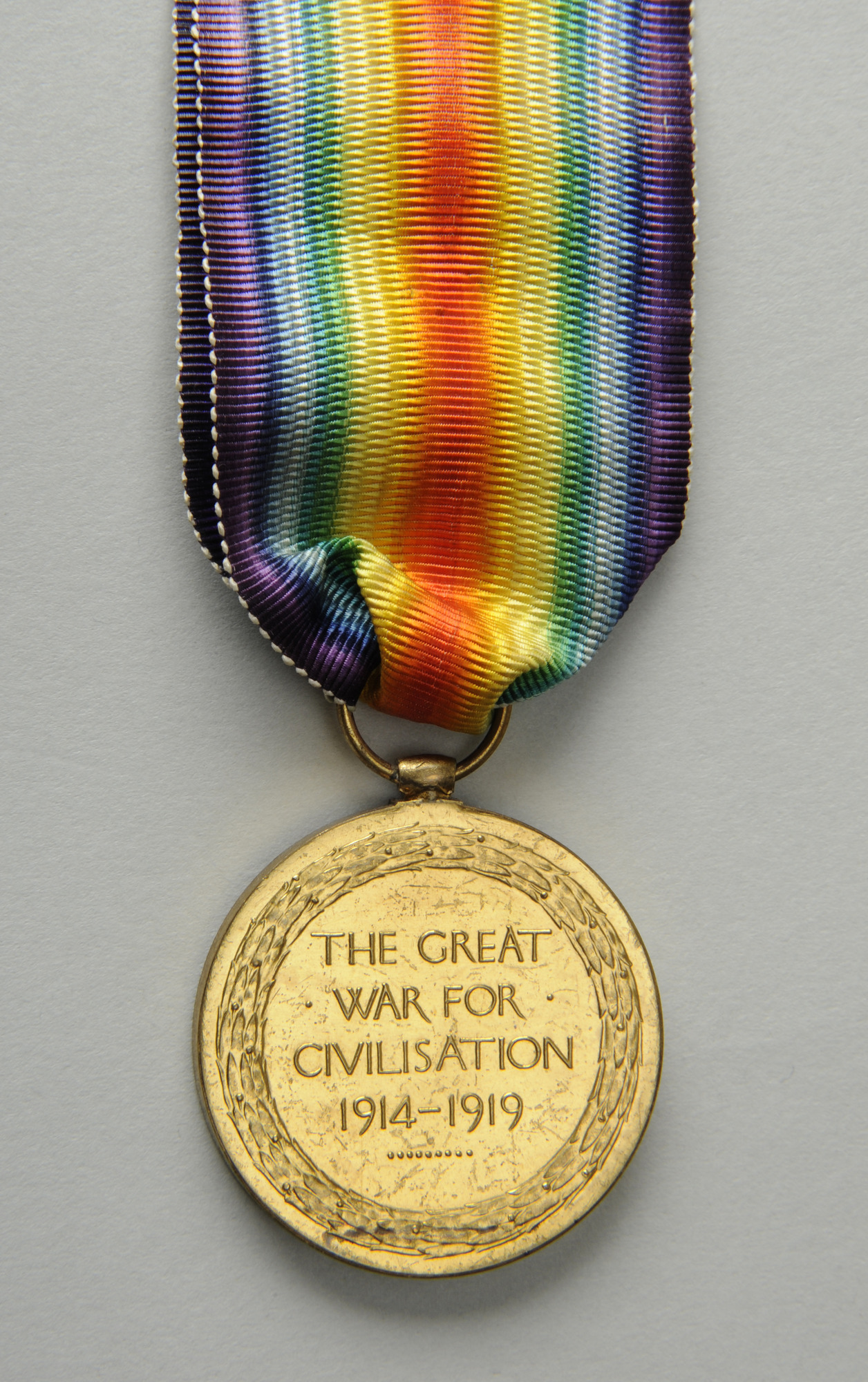 Victory Medal awarded to Thomas Hodson: Rear view