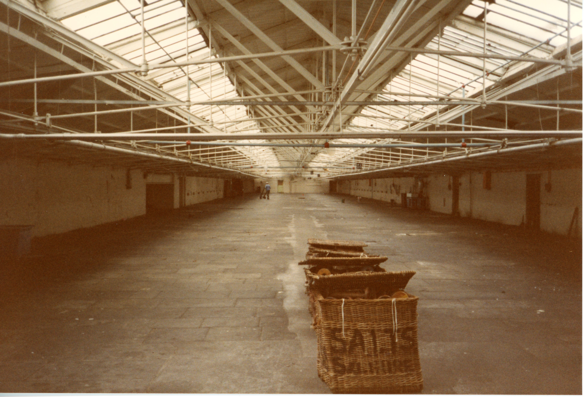 Empty room with baskets