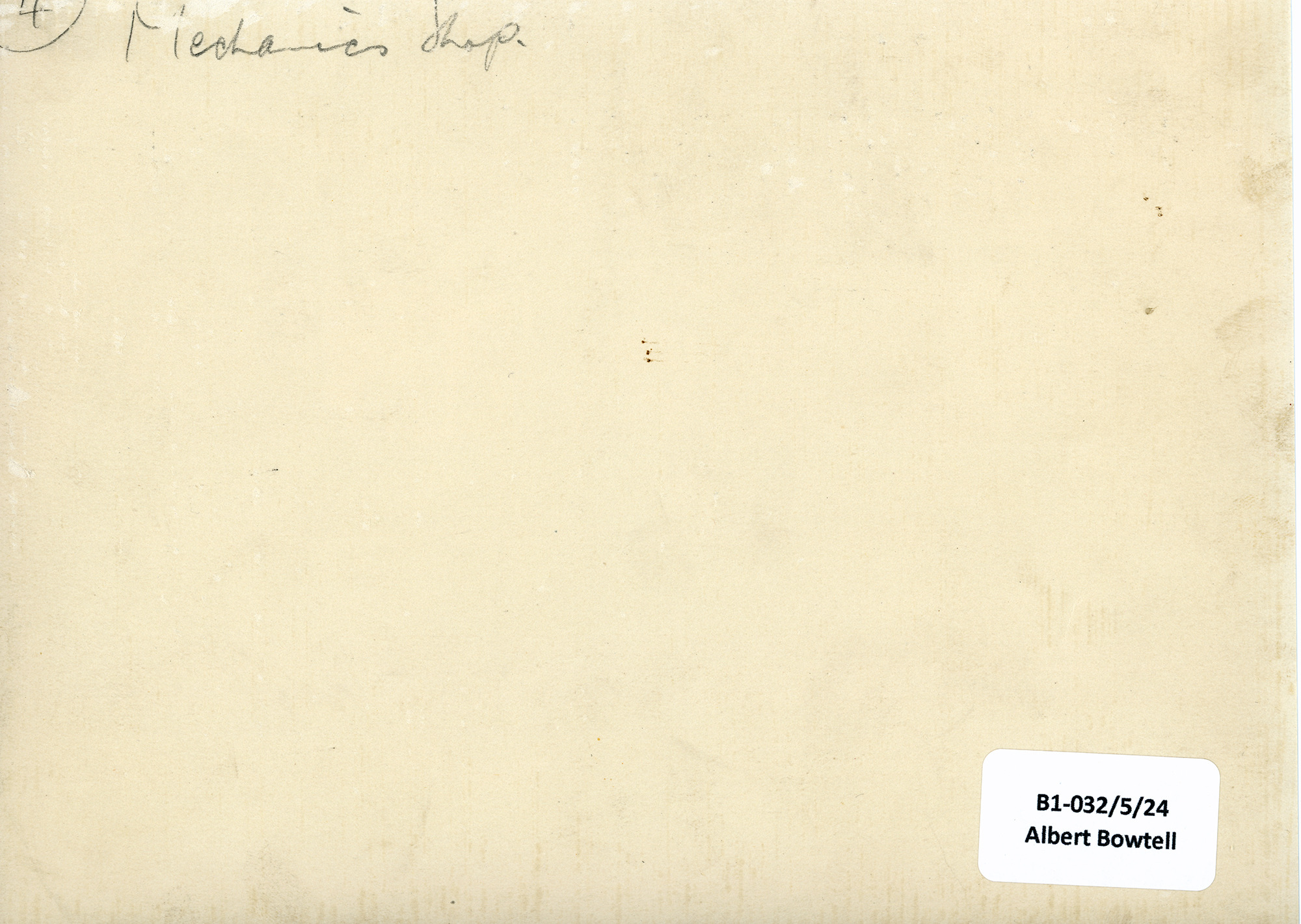 Engineer's shop (3): Back