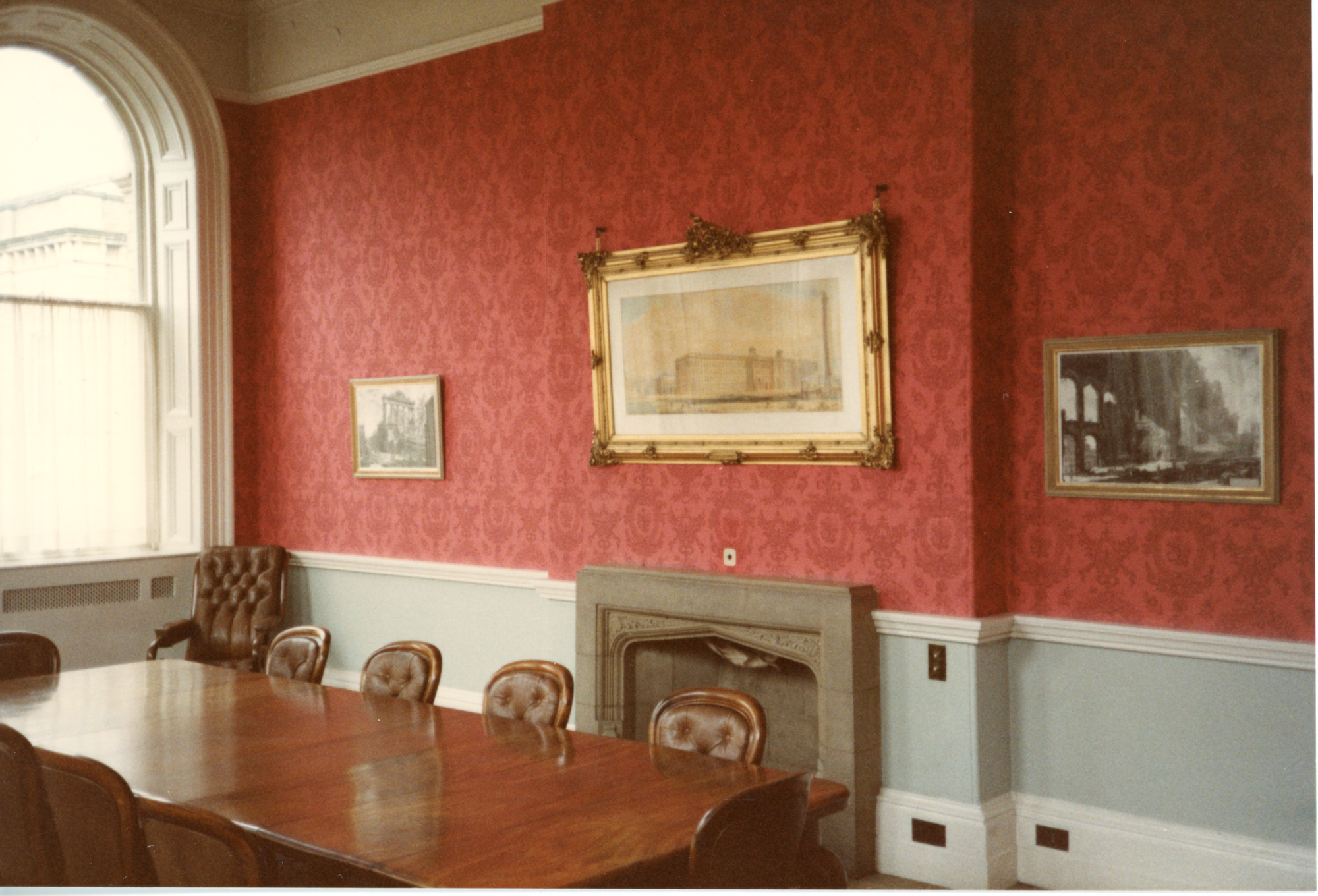 Framed early painting of Salts Mill in the boardroom