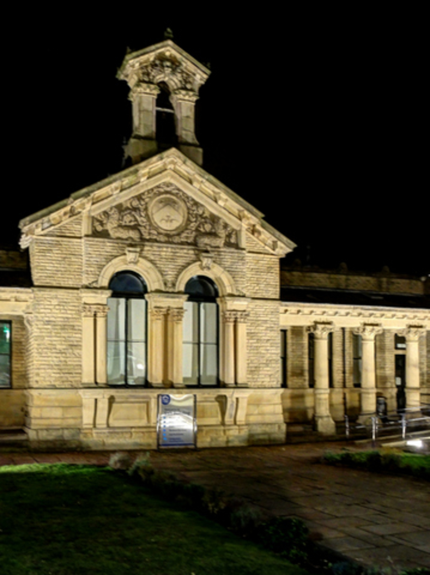 Salt Building (Shipley College) at night