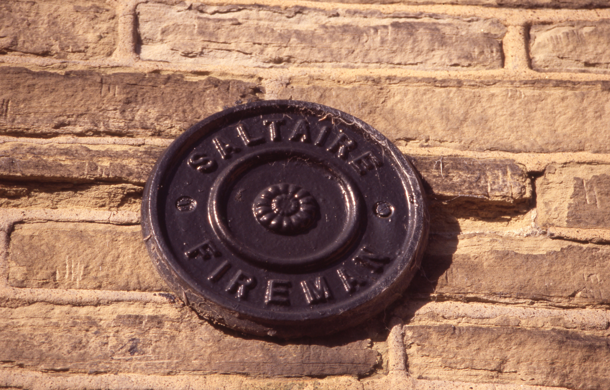 Saltaire Firemans plaque